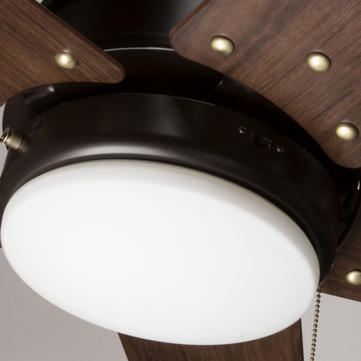 Whirl 60" Antique Bronze Ceiling Fan with Walnut Blades and LED Light