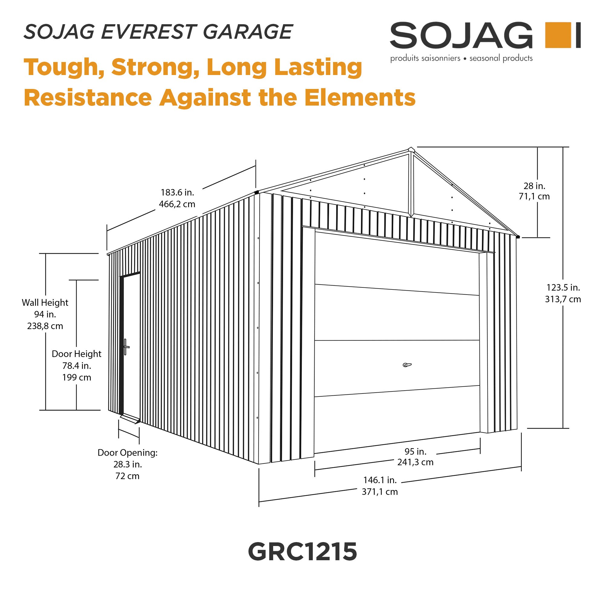 Sojag GRC1215 Metal-Storage-Buildings-Sheds - View #7
