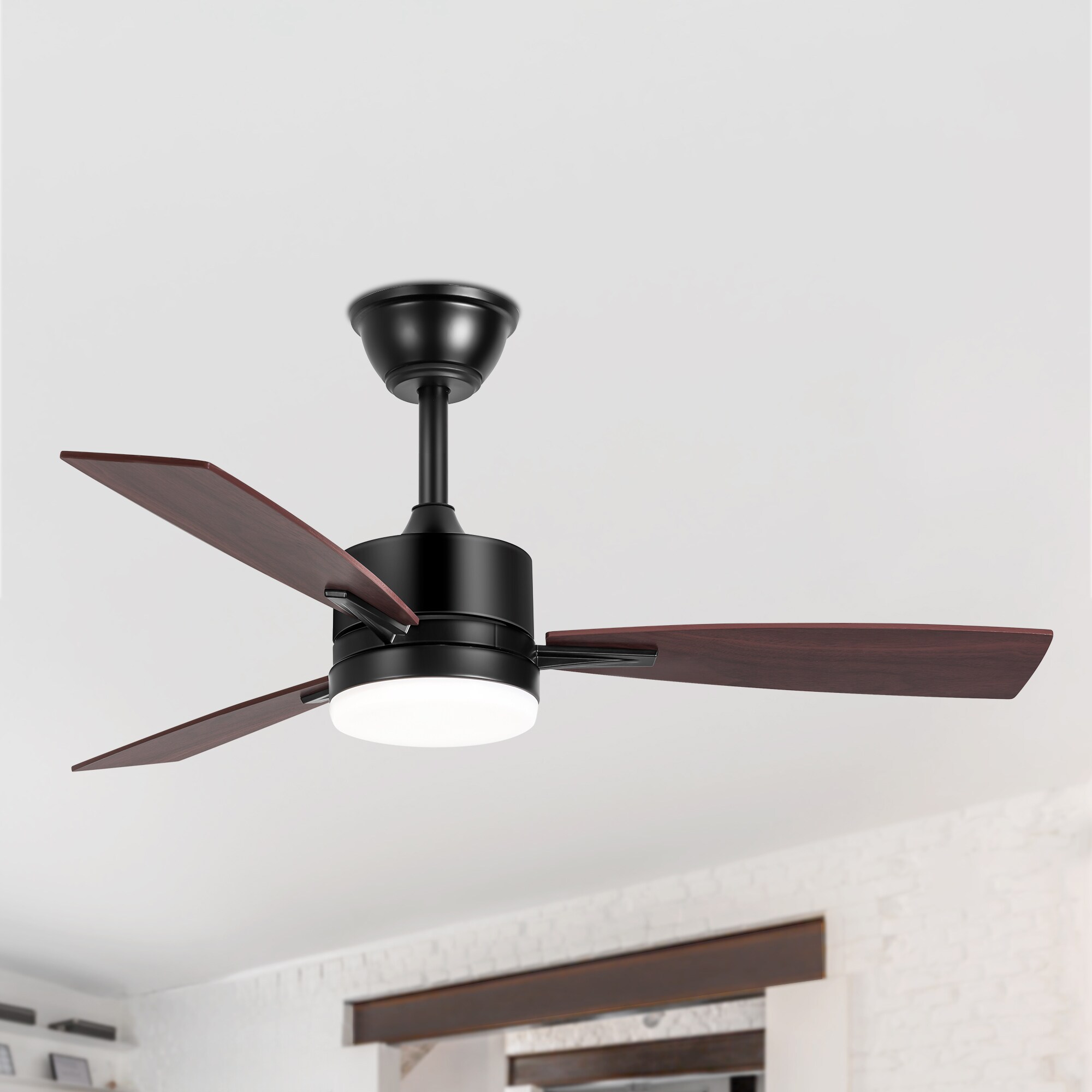 Breezary 42-in Matte Black with Dark Red and Black Blades Breezary 42-in Matte Black with Dark Red and Black Blades