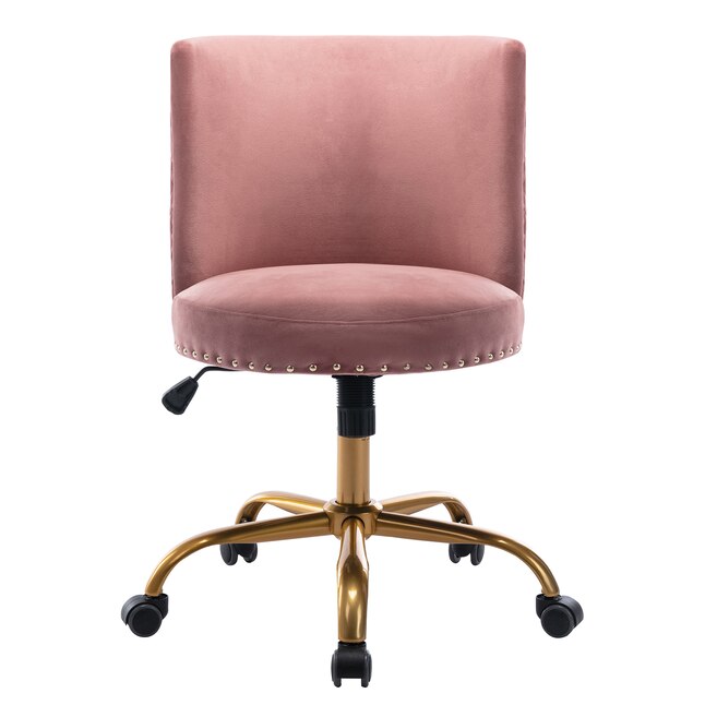 Clihome Modern Tilt Task Chair Pink, Lilac Velvet Office Chair