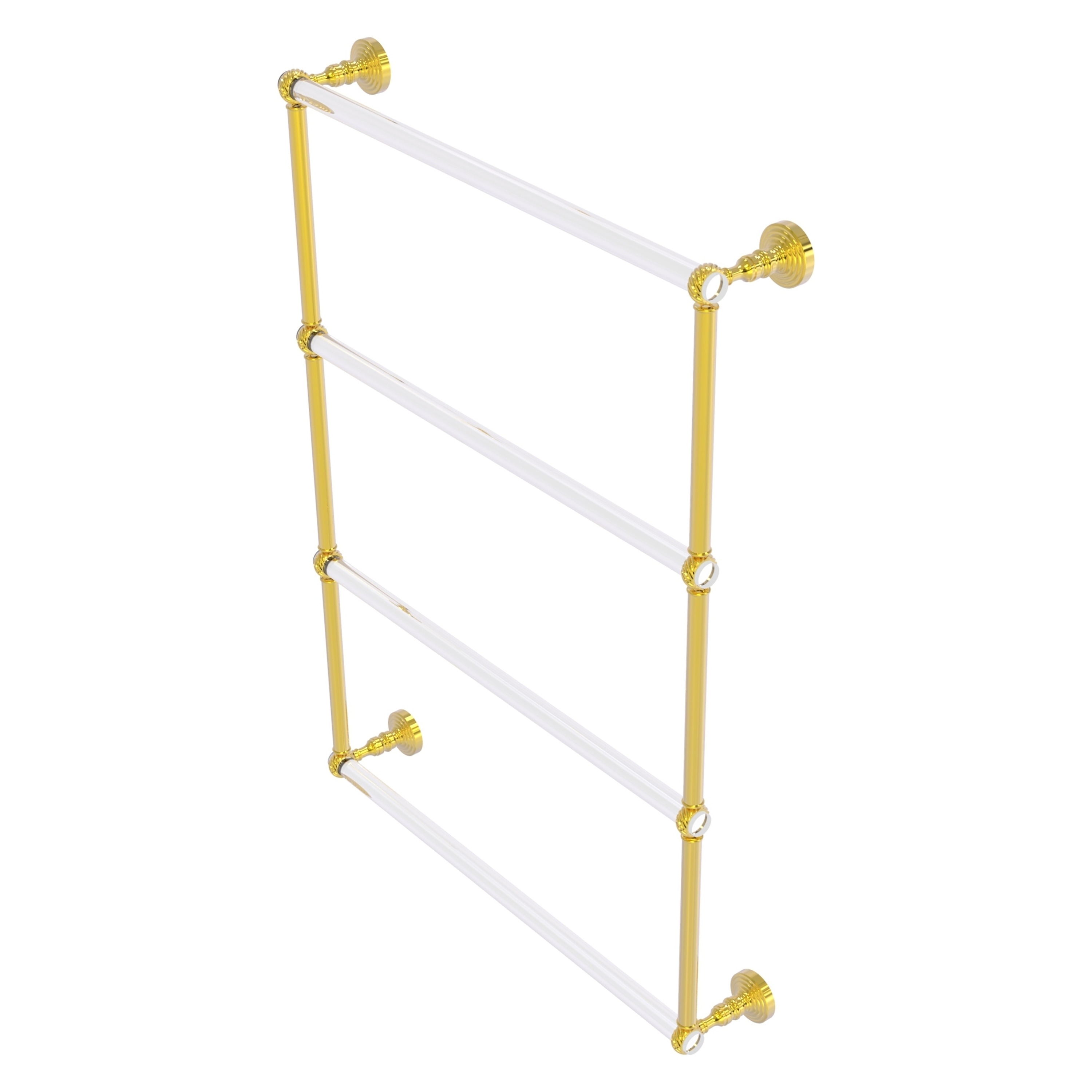 Allied Brass PG-28T-24-PB Pacific Grove 24-in double Polished Brass Wall mount 4-tier Towel Bar