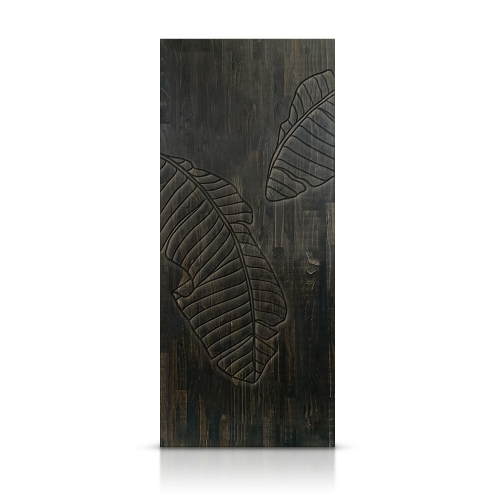 CALHOME DFJ232-80X30-DT DFJ232 30-in x 80-in Charcoal Black Textured Hollow core Stained Pine Wood Slab Door