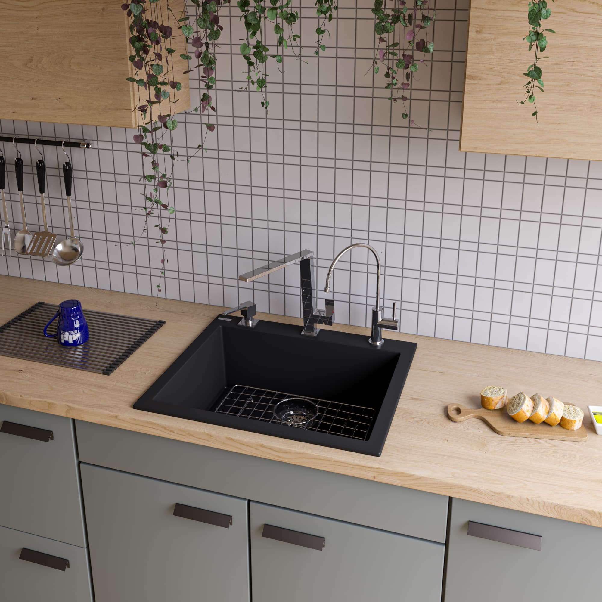 ALFI AB2420DI-BLA Kitchen-Sinks - View #2