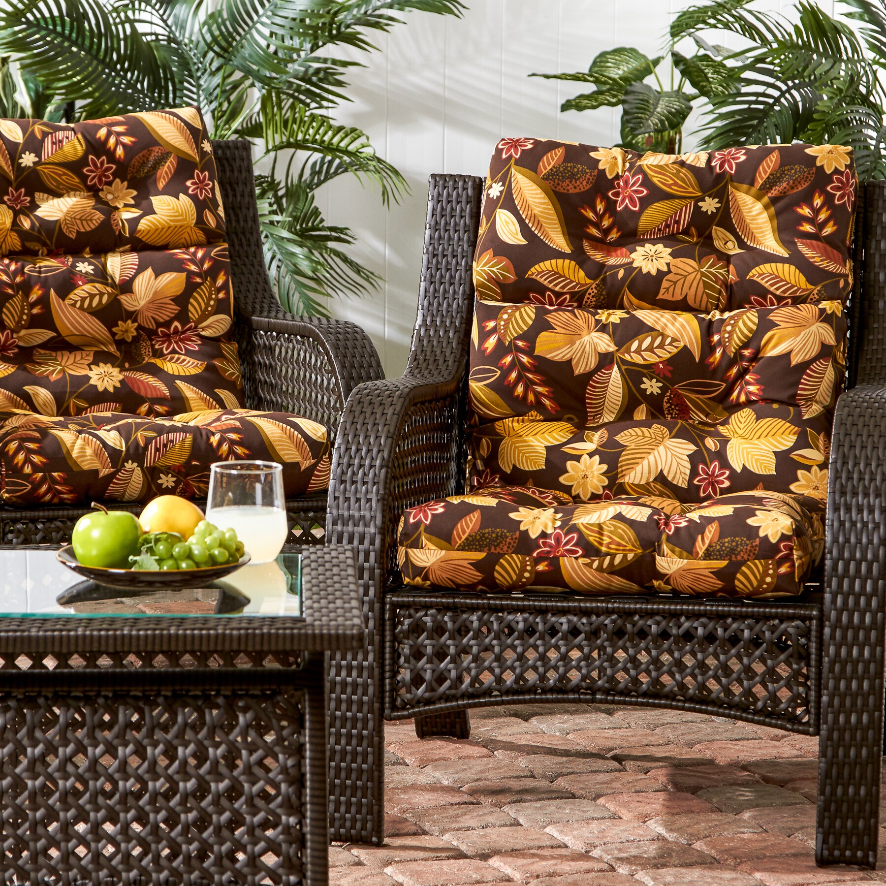 Greendale Home Fashions OC6809S2-TIMBFLORAL Patio-Furniture-Cushions - View #7