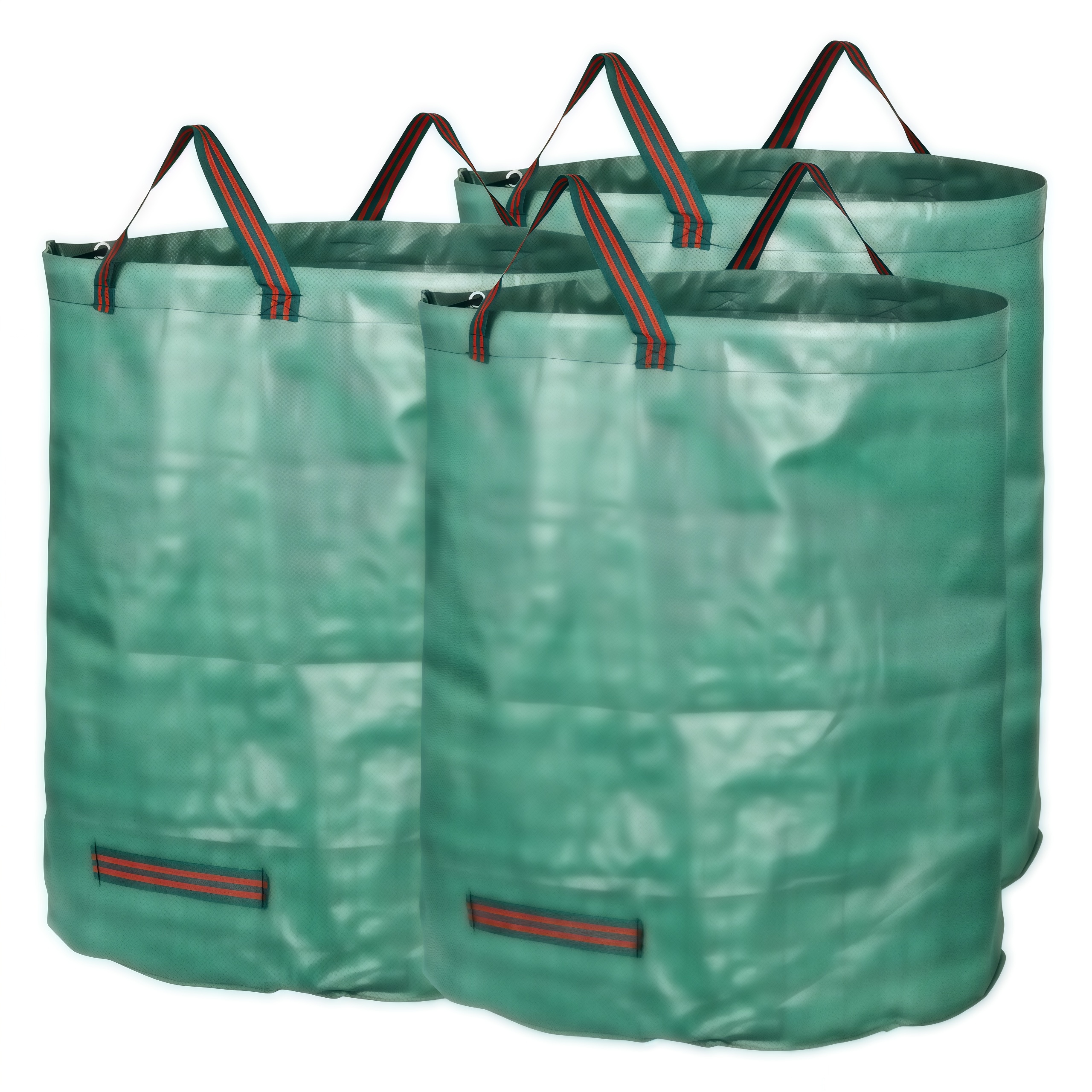 Numhew 30in H 26in D 3-Pack 72-Gallon Reusable Polypropylene Green Yard Waste Bags