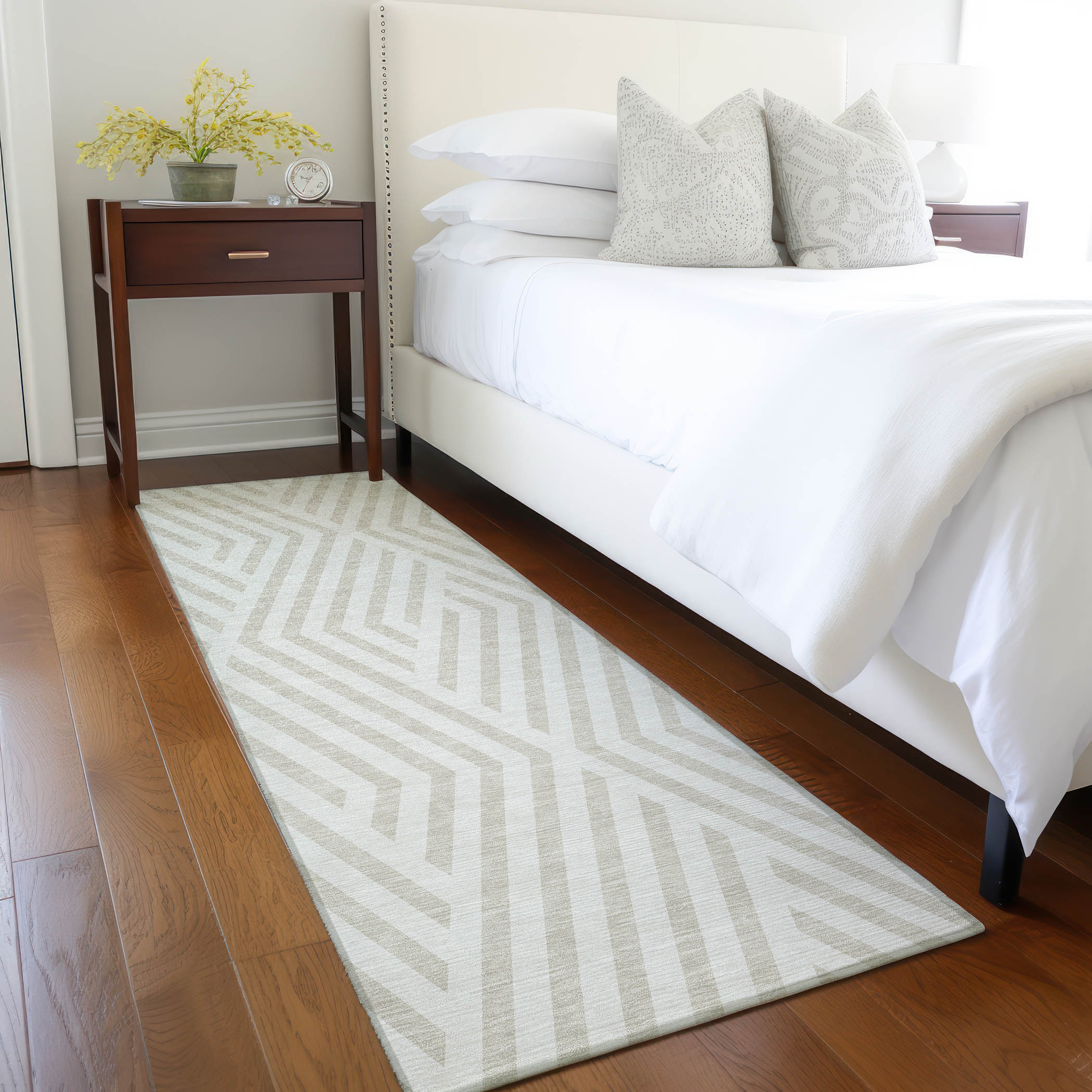Addison Rugs ACN550IV2X8 Chantille ACN550IV 2 x 7 (ft) Polyester Ivory Rectangular Indoor/Outdoor Geometric Mid-Century Modern Machine washable Area rug