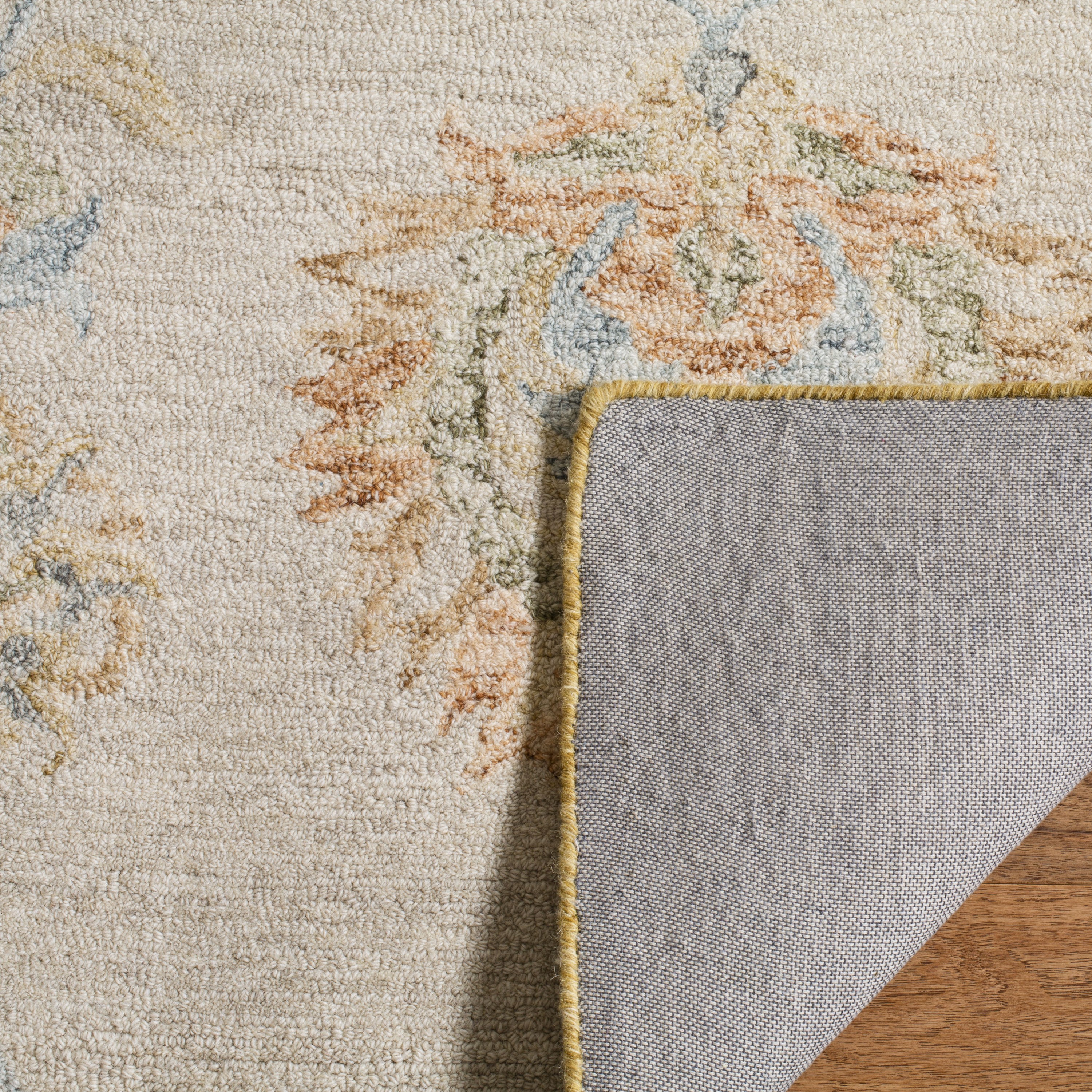 Blossom Beige Sage 8' x 10' Handmade Wool Floral Area Rug