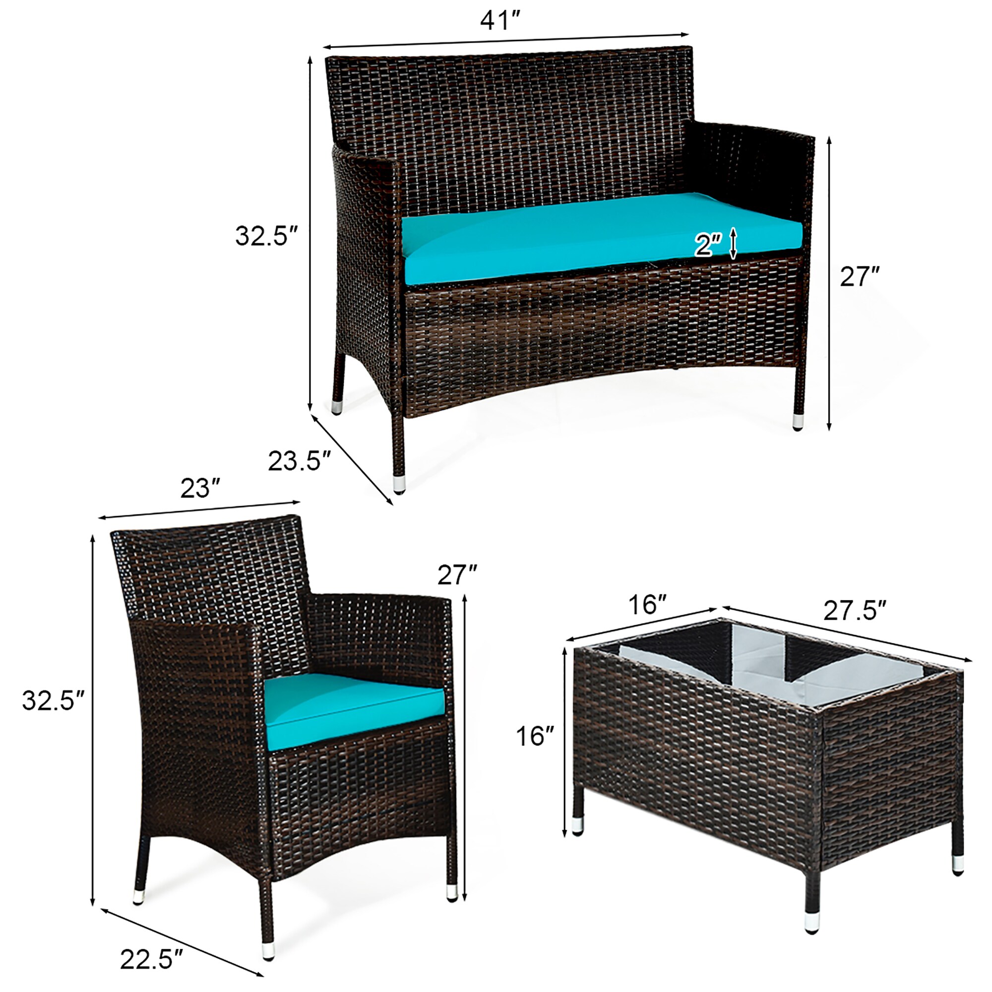 Costway HW63214TU Patio-Conversation-Sets - View #2
