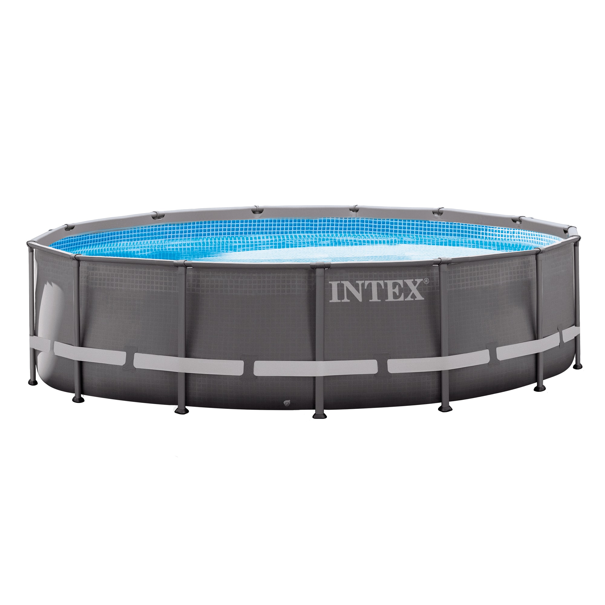 Intex 63959 14-ft x 14-ft x 42-in Metal Frame Round Above-Ground Pool with Filter Pump,Ground Cloth,Pool Cover and Ladder