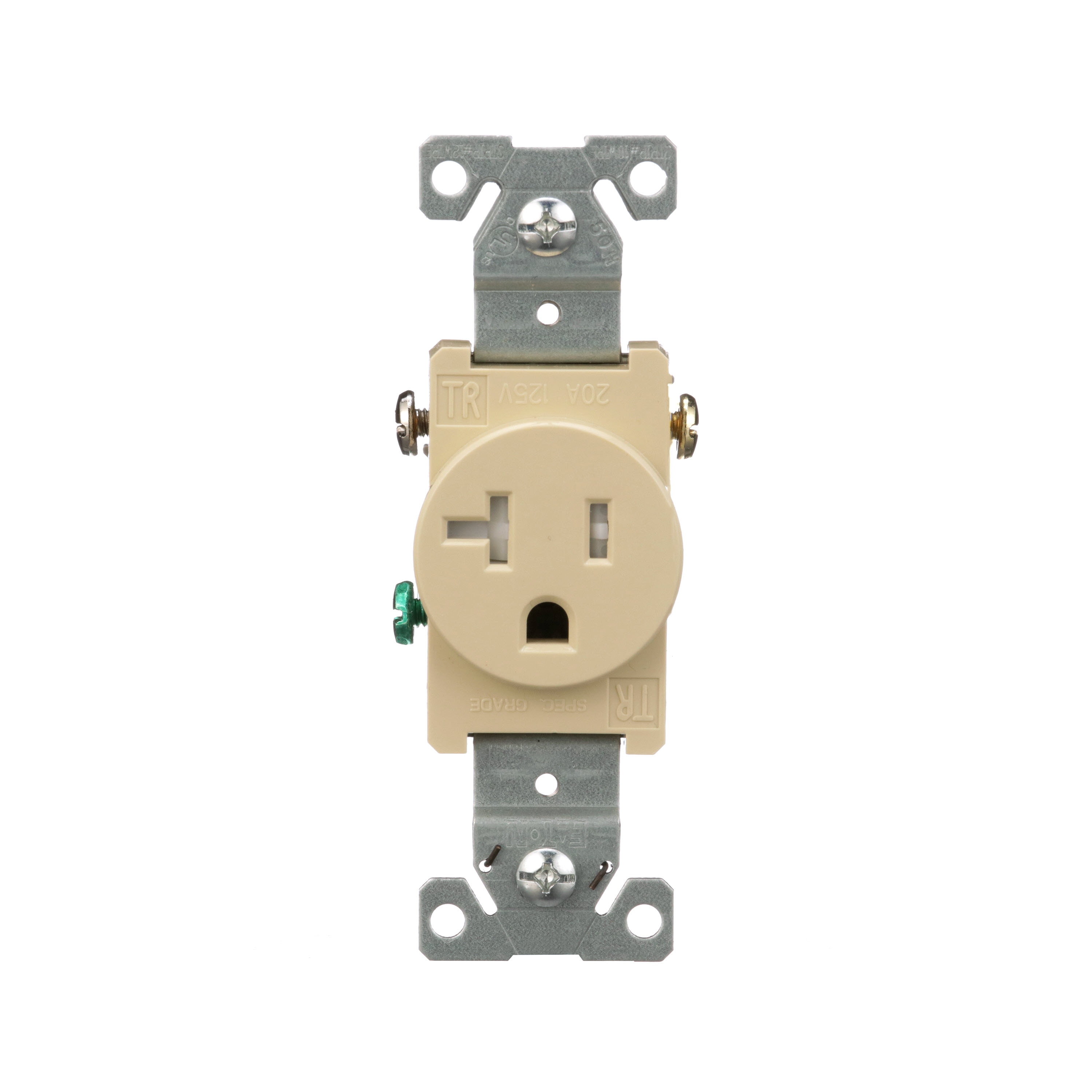 Eaton TR1877V-BX-LW 20 -Amp 125-volt Tamper Resistant Residential/Commercial Round Outlet , Ivory