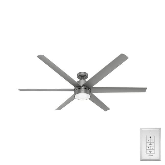 Hunter Solaria 72 In Matte Silver Led, Menards Ceiling Fans With Lights And Remote Control