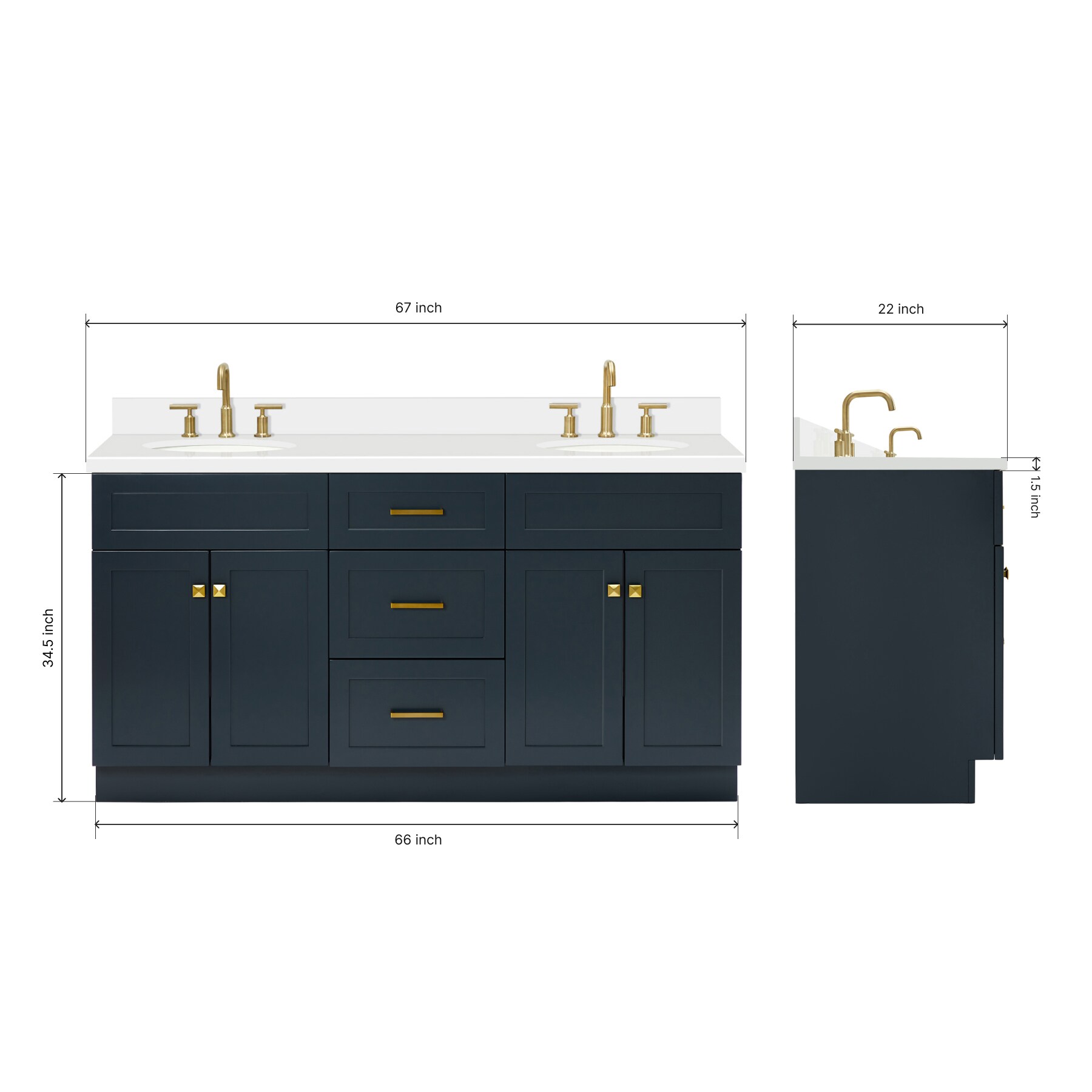 ARIEL F067DWQOVOMNB Bath-Vanity-Combo - View #3