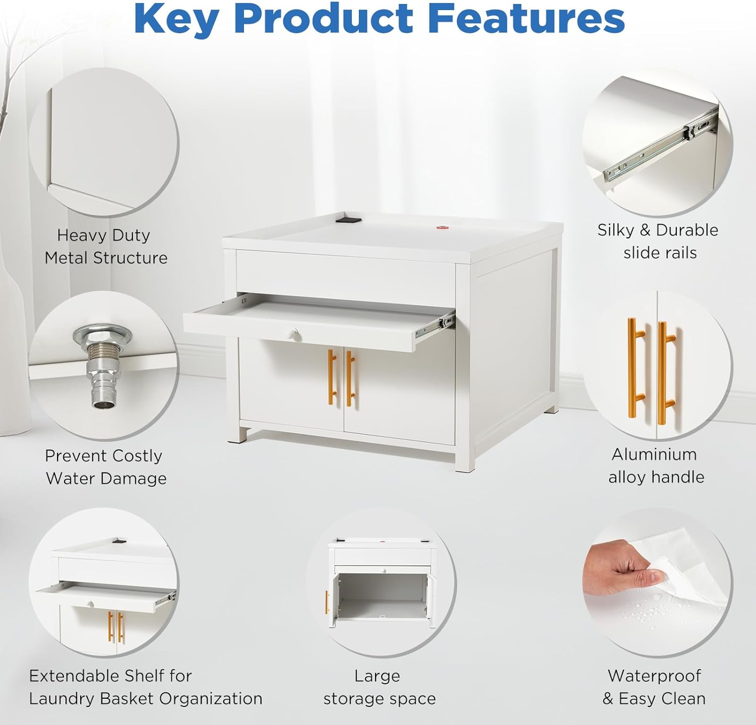 AECOJOY 16107WH-LS02 Laundry-Pedestals - View #5