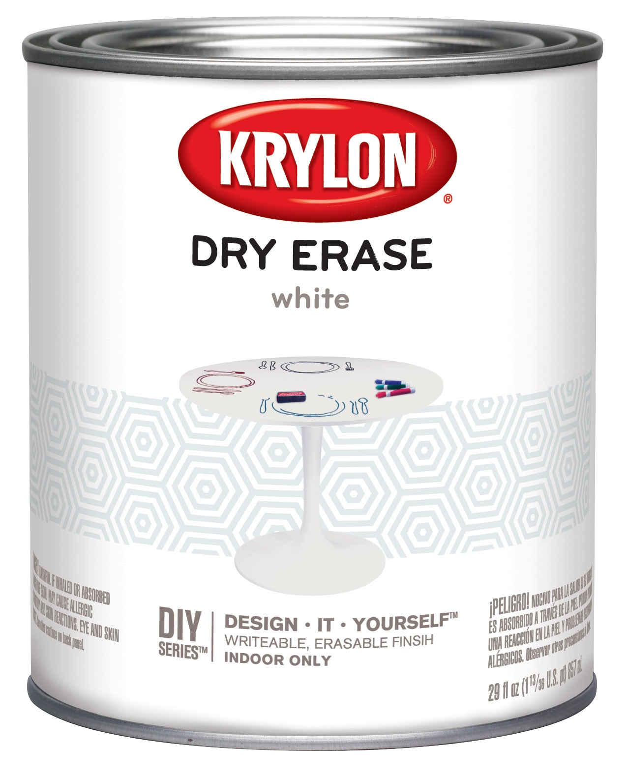 Krylon Gloss White Dry Erase Enamel Latex Interior Paint (1-quart) in the  Interior Paint department at