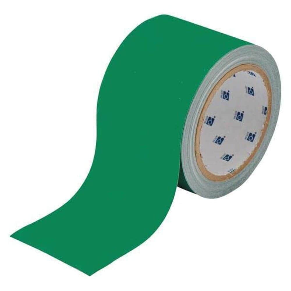 Brady Floor Marking Tape Polyester Solid Green 2 in W. 8 mil Thickness