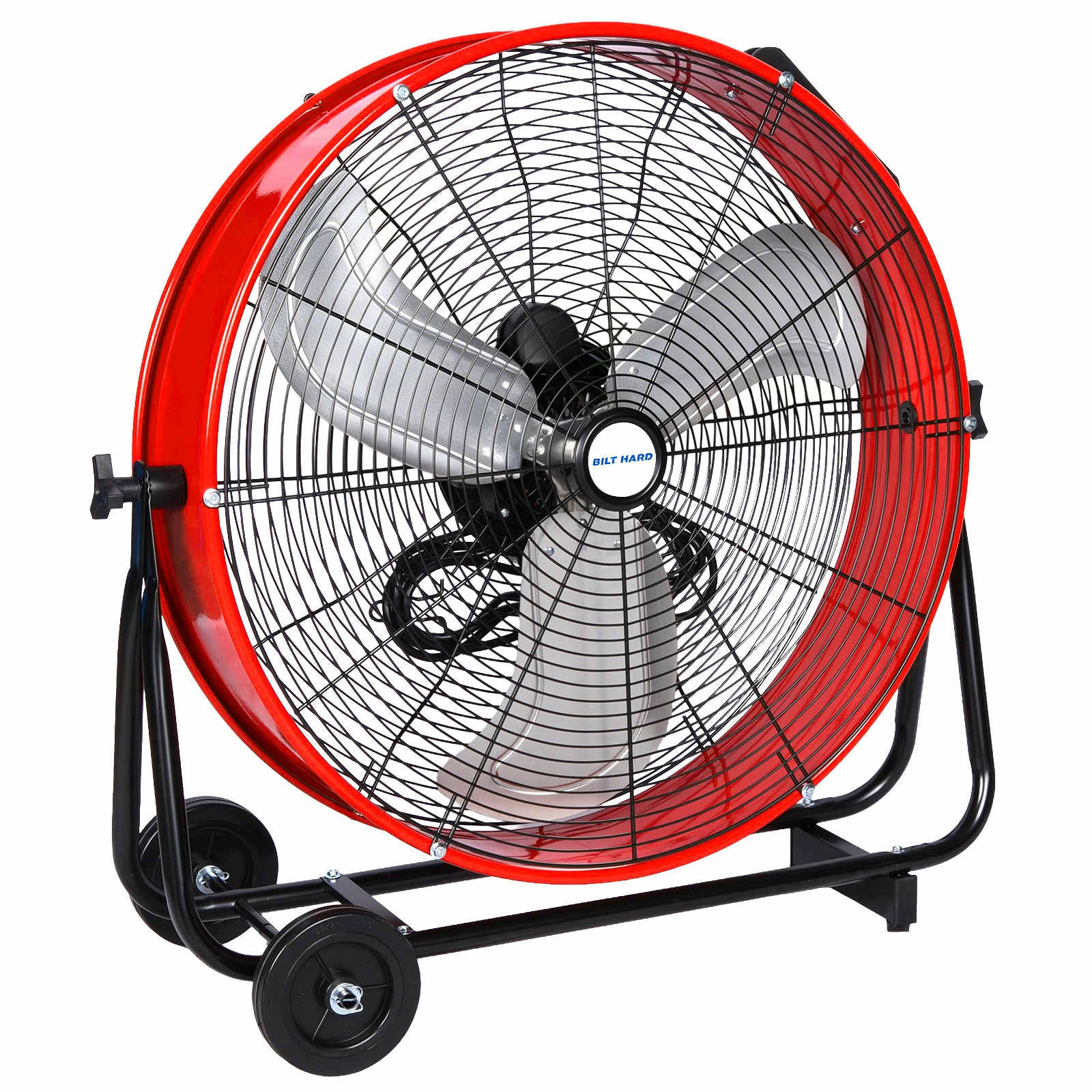 BILT HARD 24-inch 120-Volt 3-Speed High Velocity Indoor Red Drum Fan in ...
