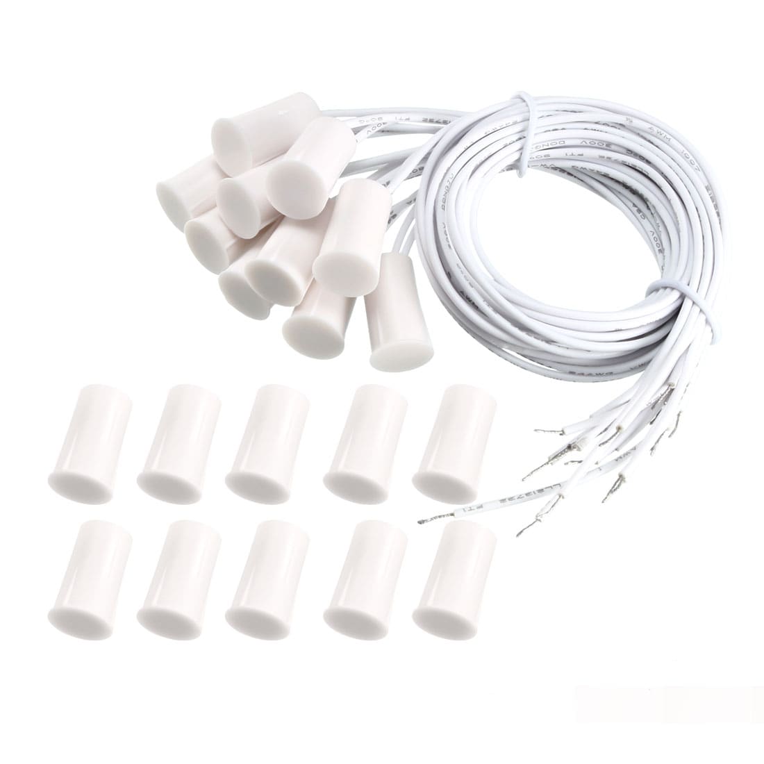 10pcs N.C. Recessed Wired Security Window Door Contact Sensor Alarm Magnetic Reed Switch White RC-33