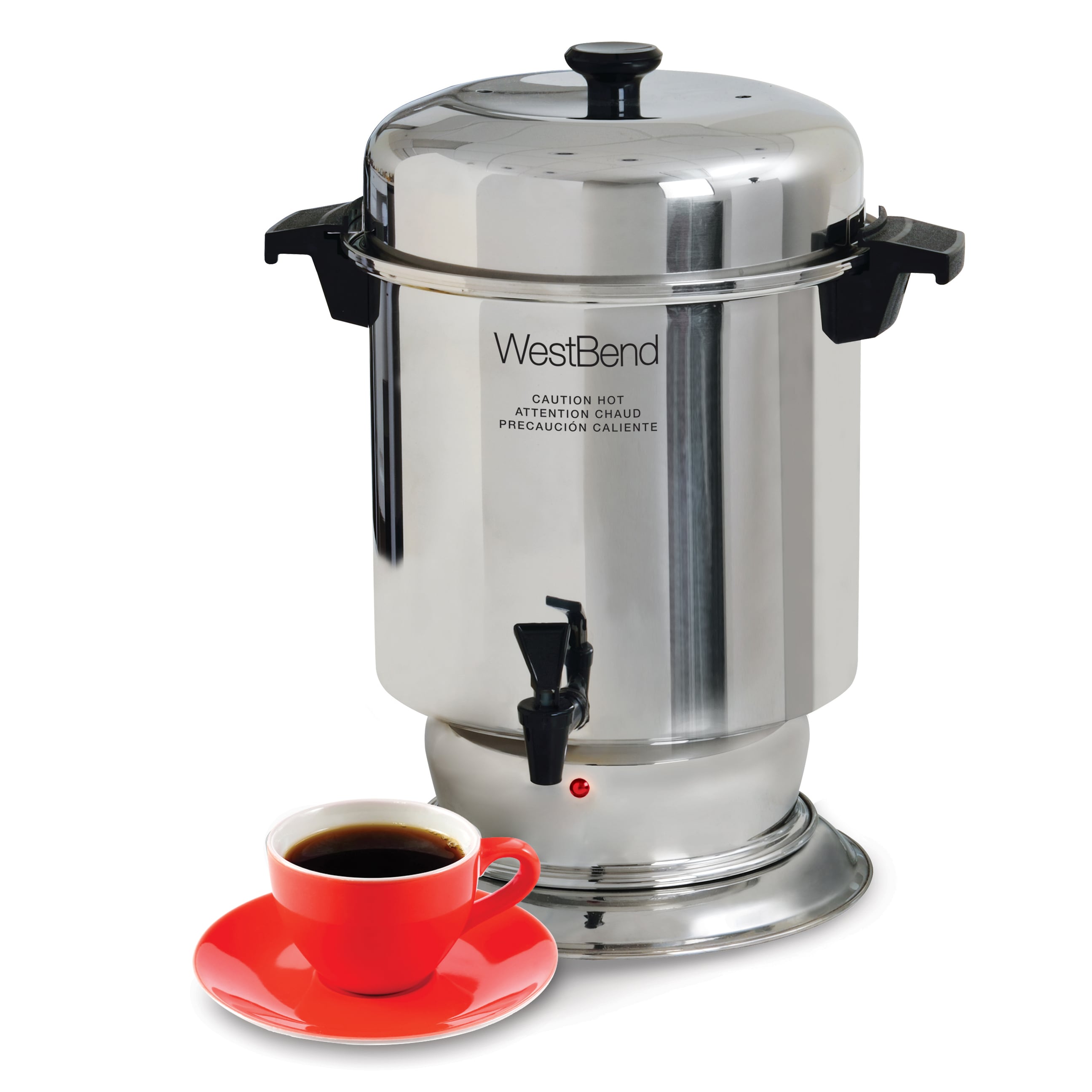 West Bend 30-Cup Silver Commercial Aluminum Coffee Urn Features Automatic  Temperature Control with Quick Brewing 58030 - The Home Depot