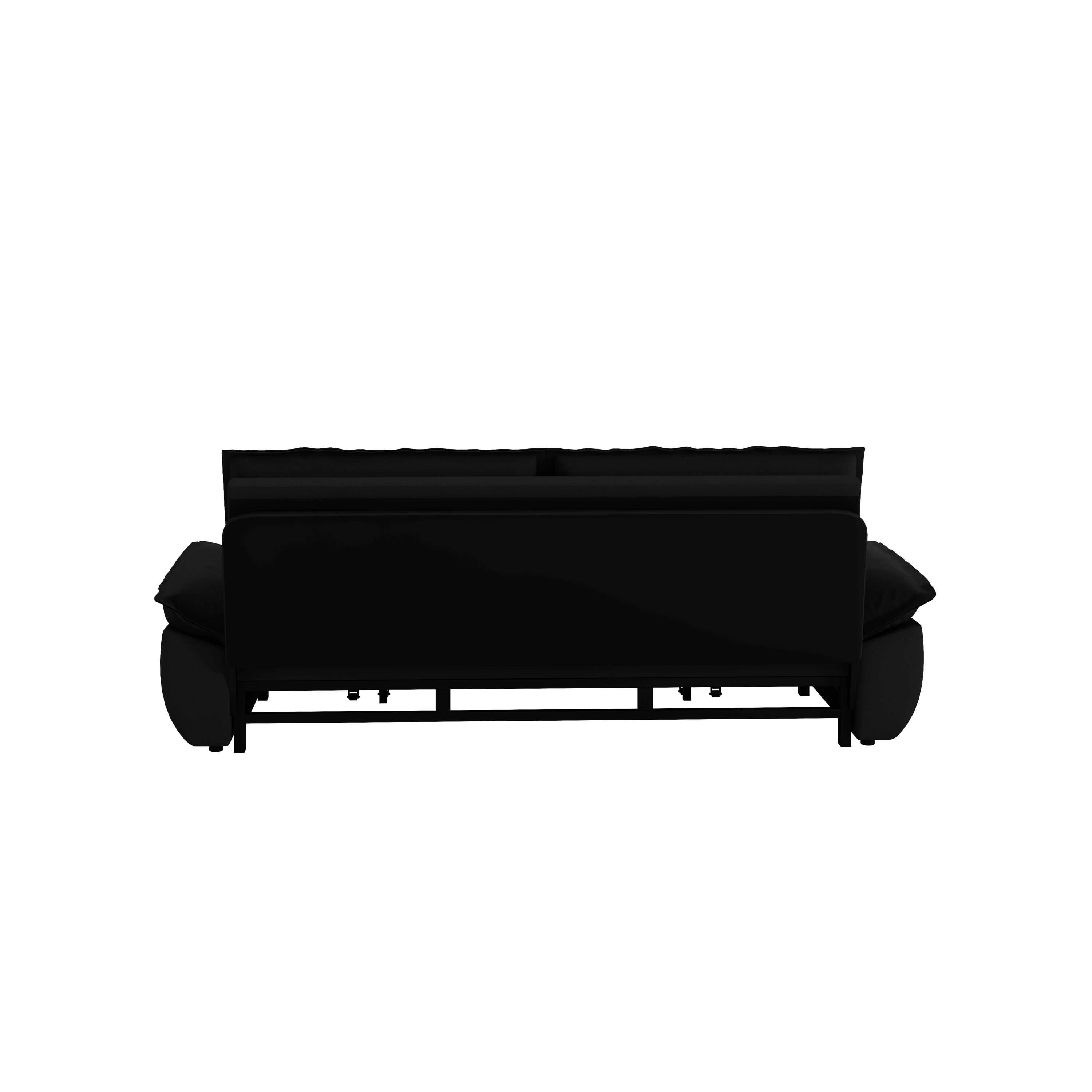Rbied YNA-012 70.1-in L Black Velvet 3-in-1 Convertible Sofa Bed with Queen Pull-Out Sleeper and Chaise Option