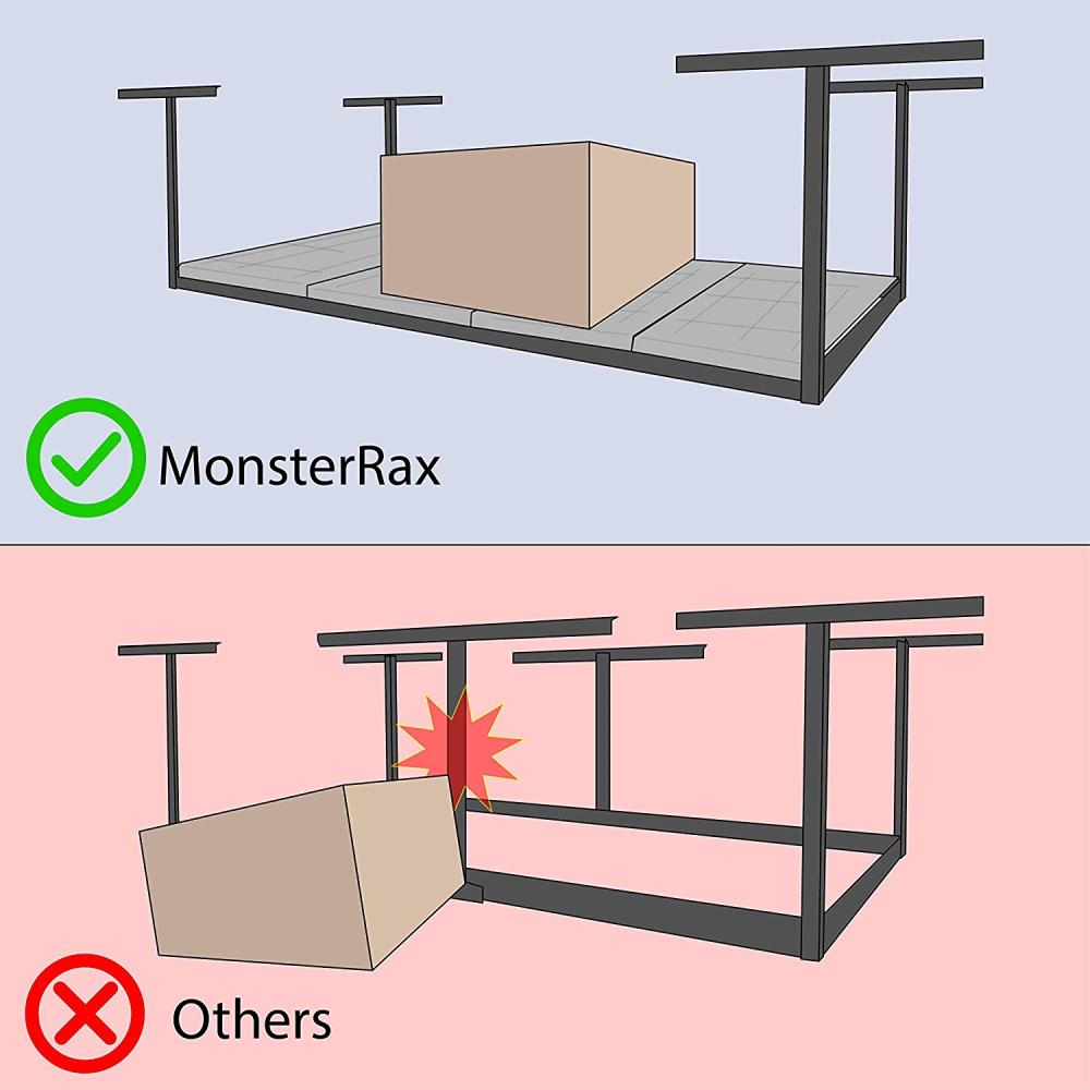 MonsterRax Overhead Storage Rack, Hammertone