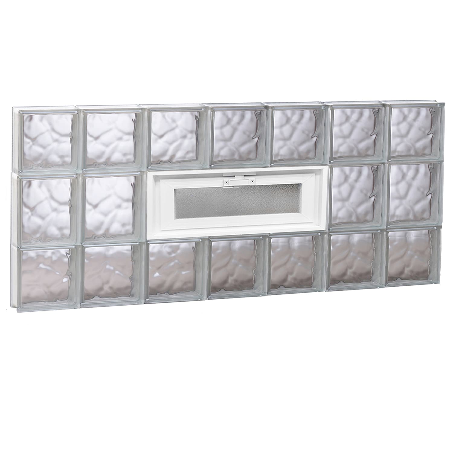 REDI2SET V4220DC Wavy Glass 40-1/4-in x 19-1/4-in Frameless Replacement Vented Glass Block Window