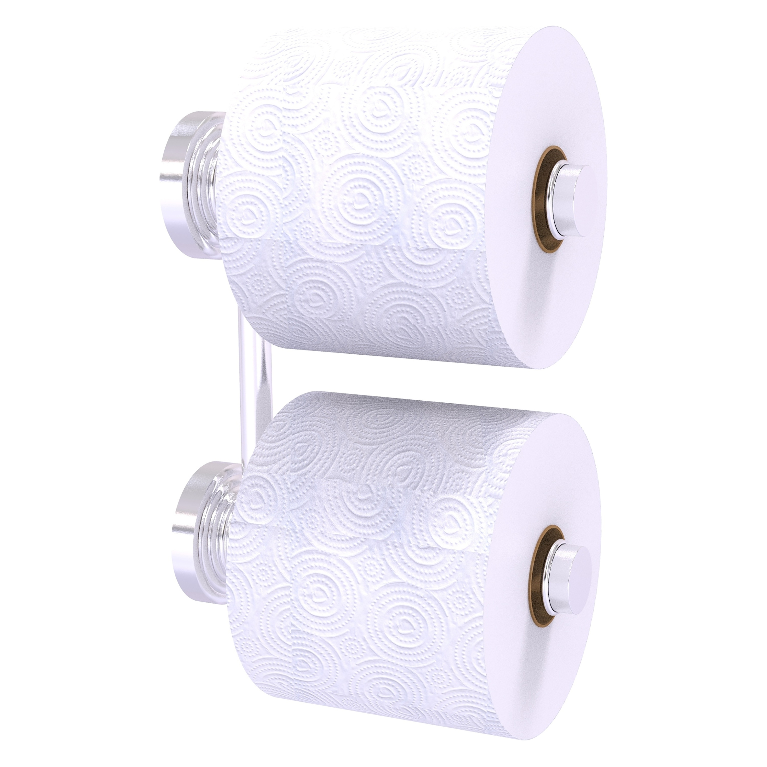 Allied Brass WP-24-RR-2-SCH Waverly Place Satin Chrome Wall mount Double post Toilet Paper Holder 2 -Rolls