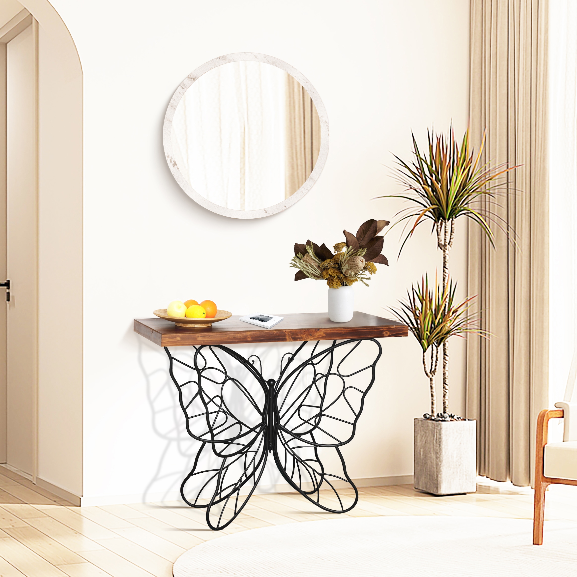 luxen home butterfly accent table