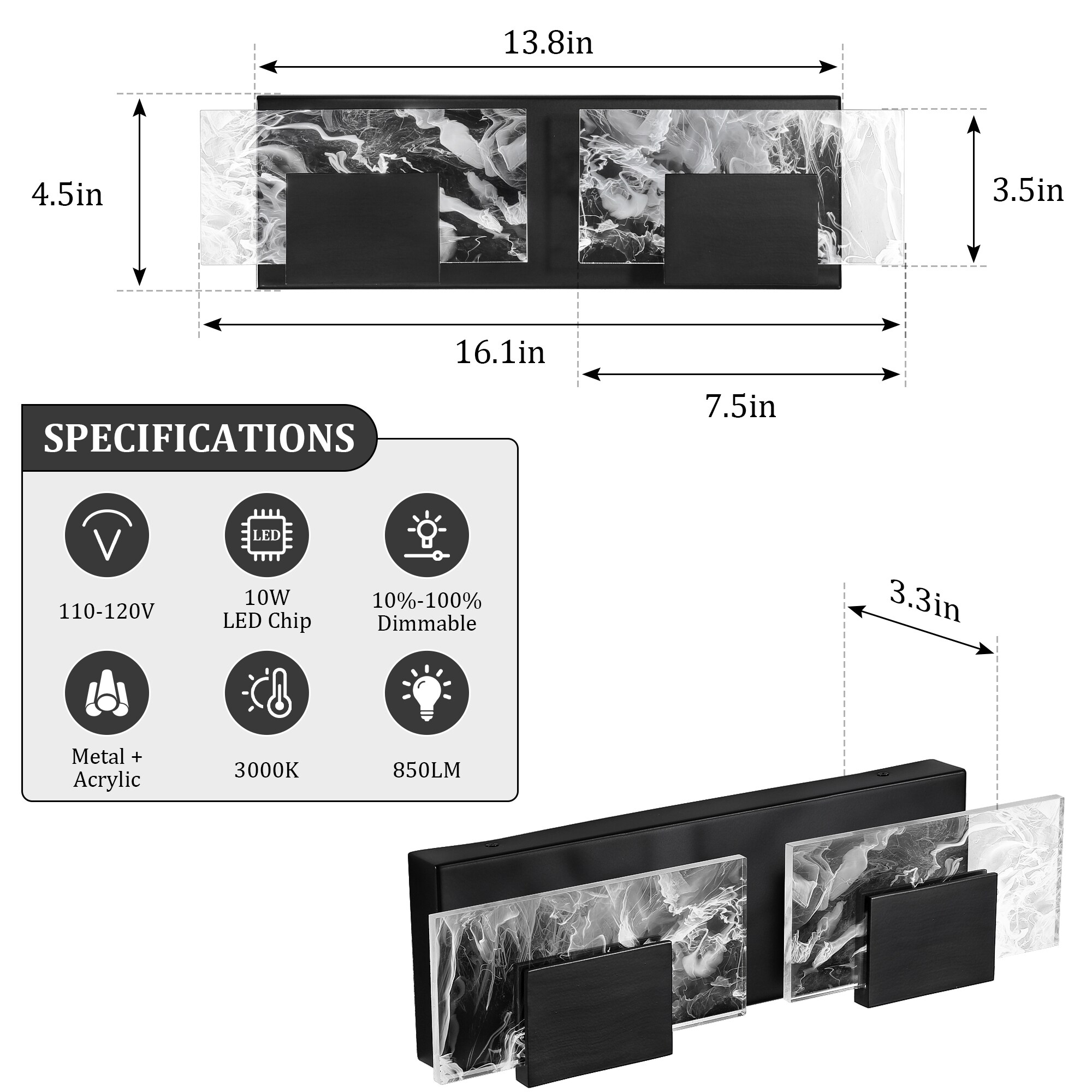 KAISITE 8099WL-02BK-US b089995 - View #2