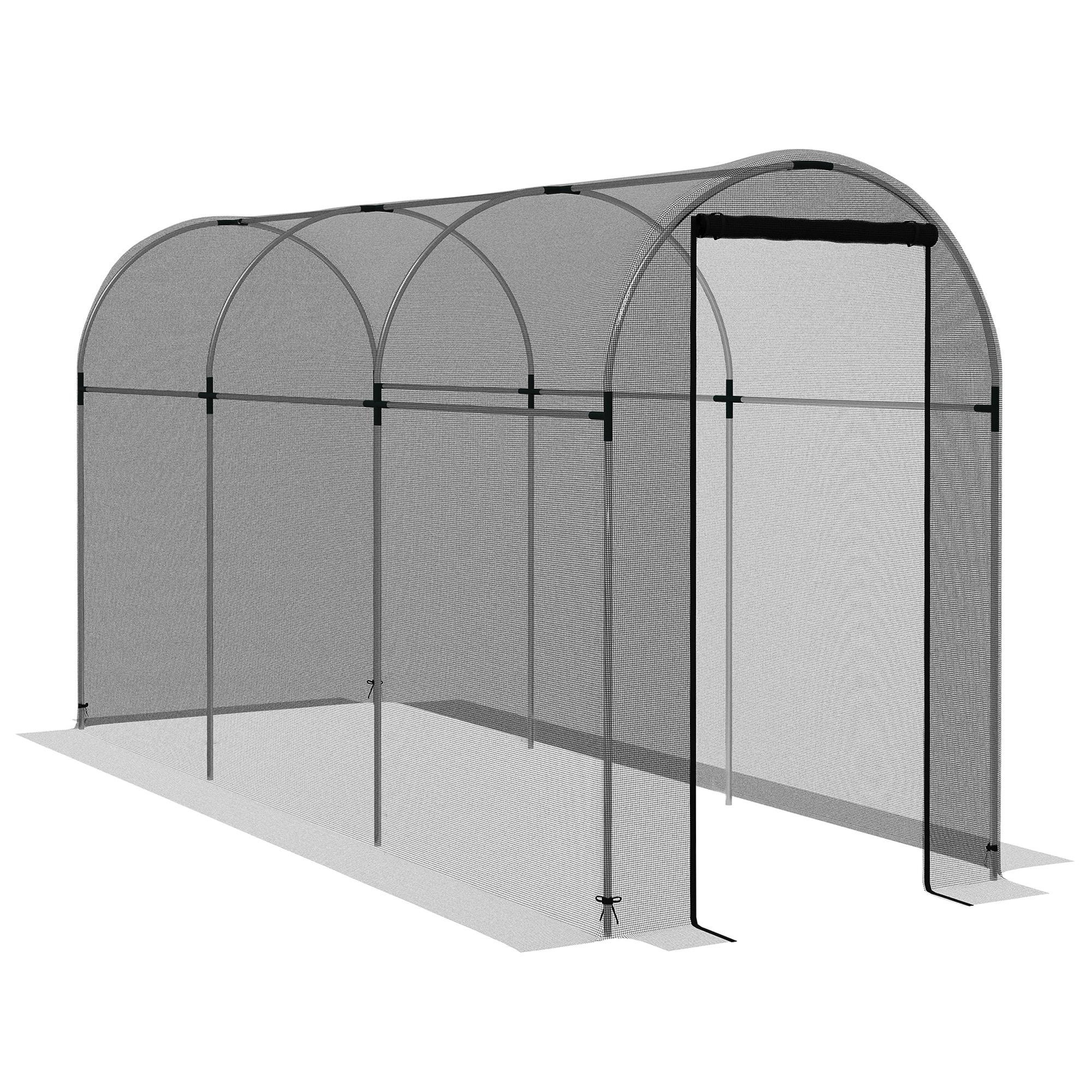 Outsunny  4' x 12' Plant Protection Tent Crop Cage with Zippered Door for Plants  Herbs  Fruits