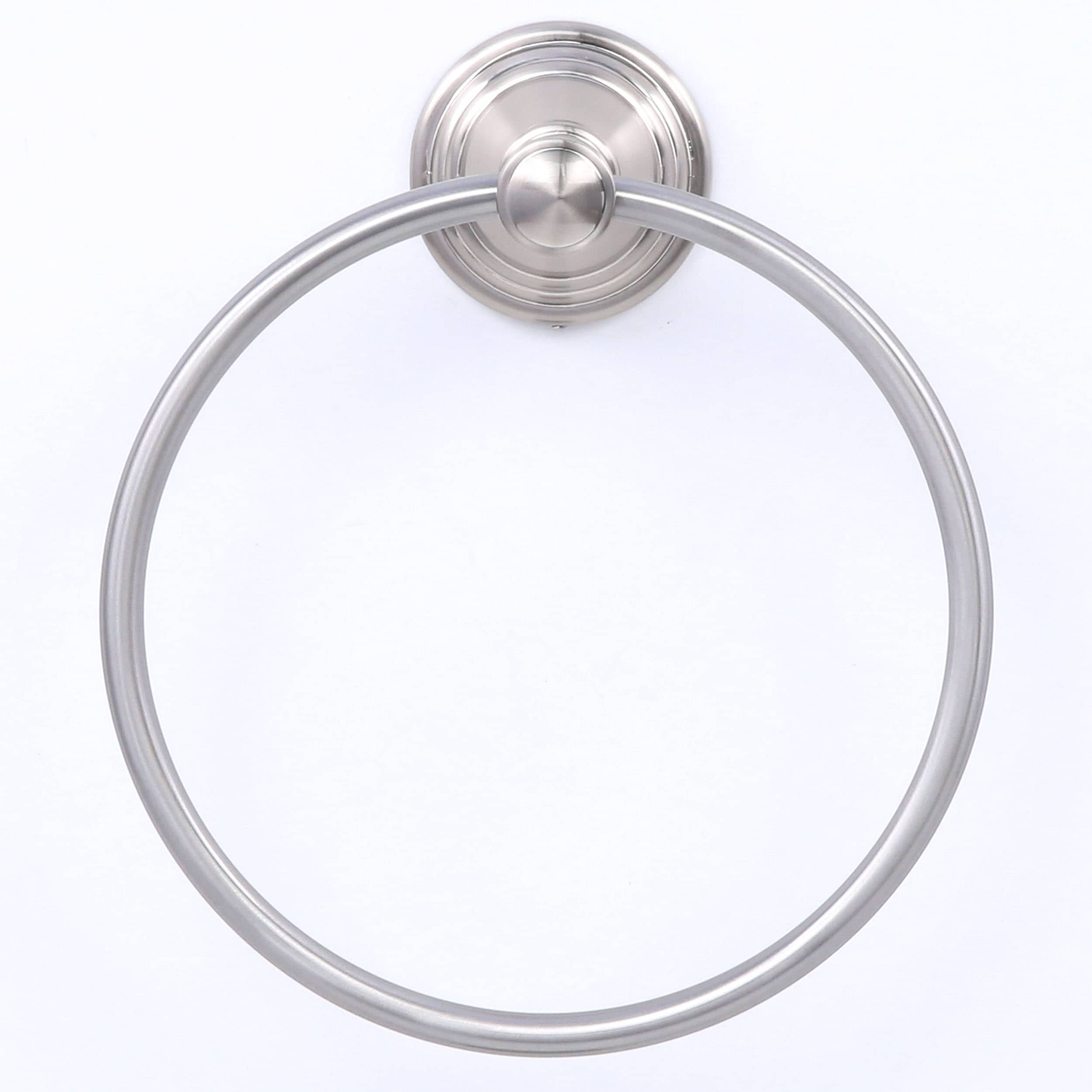 allen + roth Jordon Brushed Nickel Wall Mount Single Towel Ring in the Towel  Rings department at Lowes.com