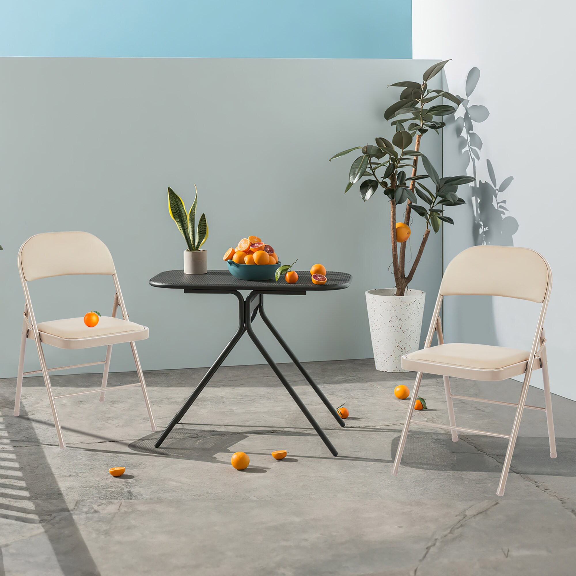 Navy Blue Adjustable Folding Floor Chair with Mesh Fabric