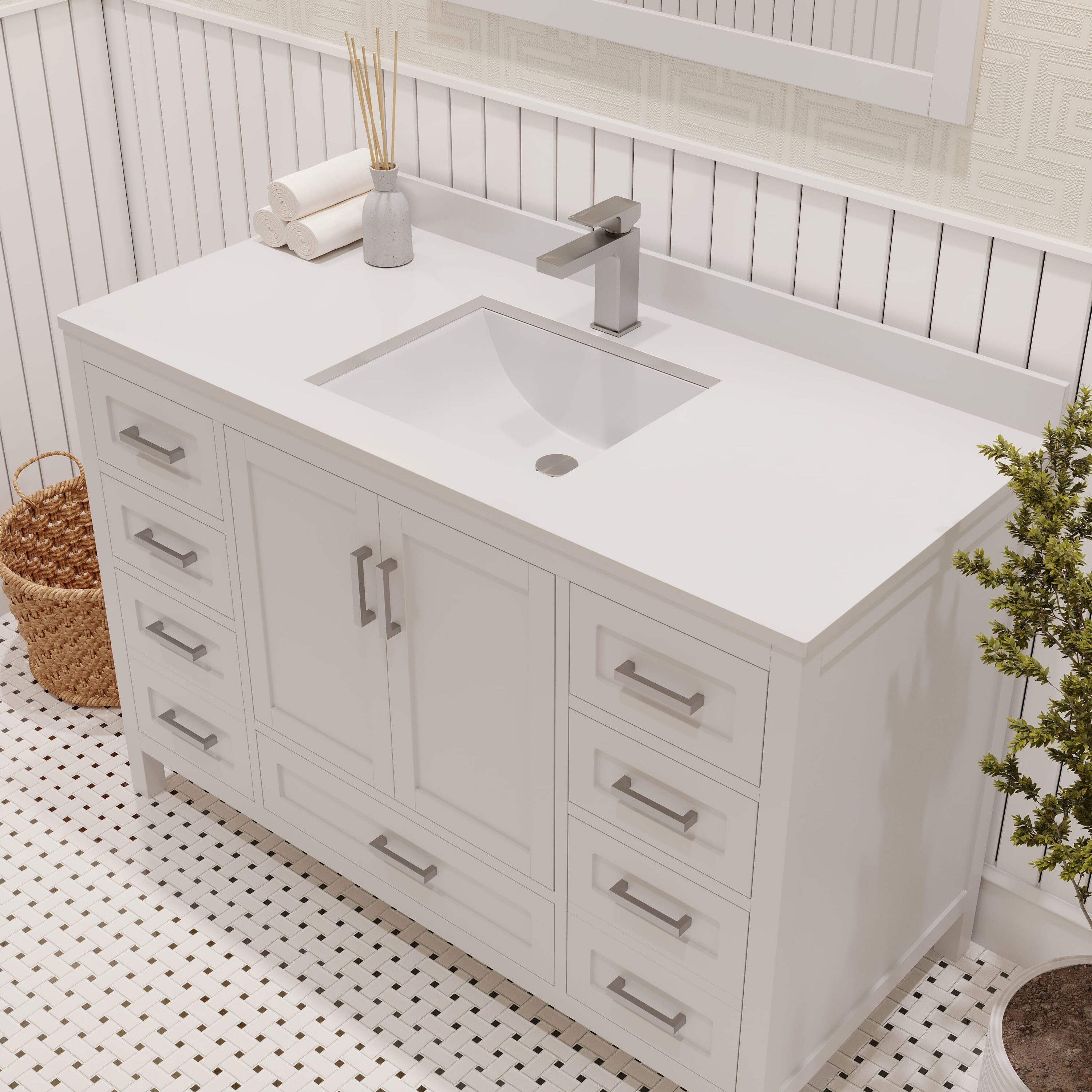 Ayna Decors AVR48WH3022 Bath-Vanity-Combo - View #3
