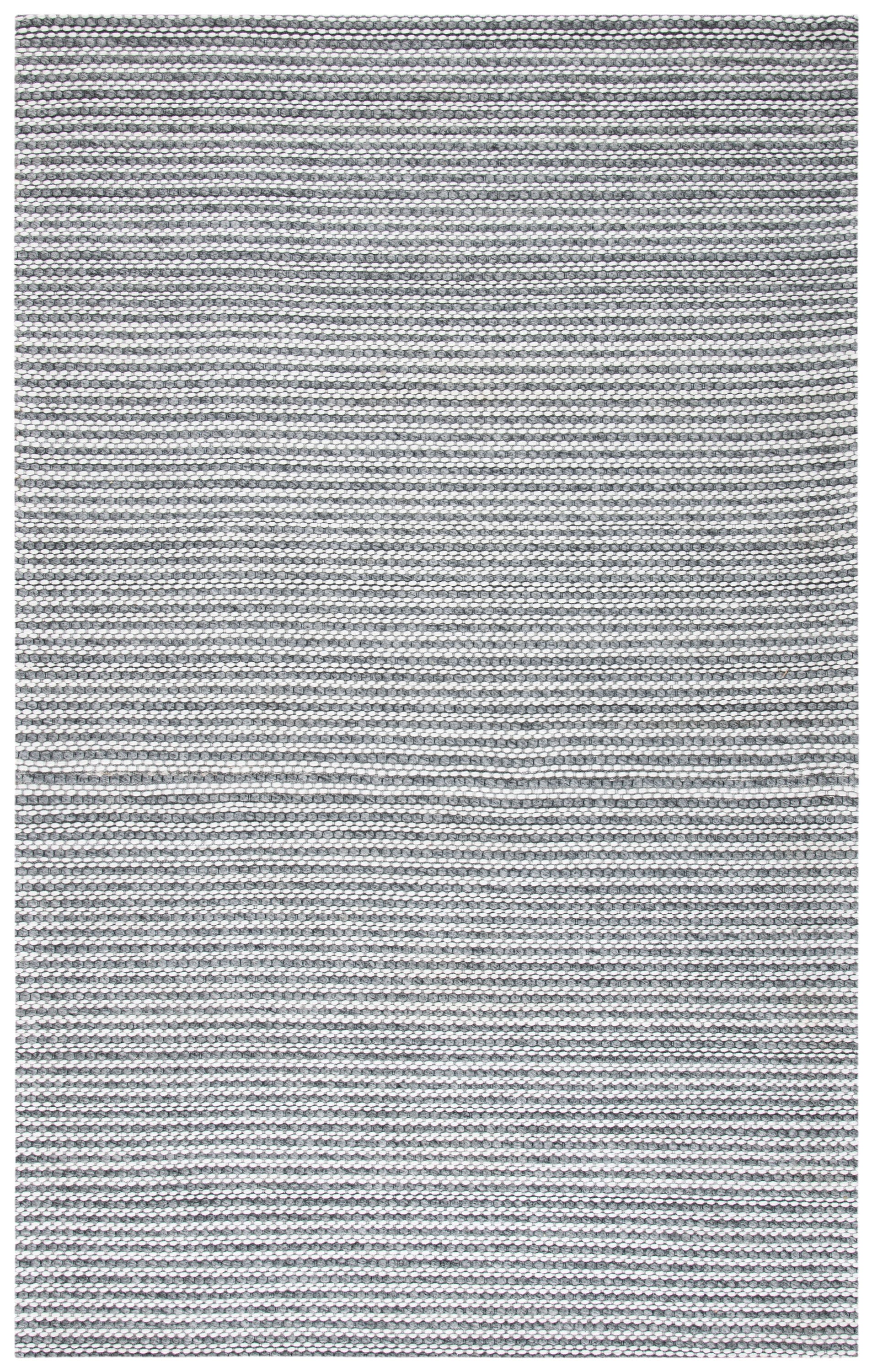 Safavieh MRB392H-5 Marbella Liadain 5 x 8 (ft) Wool Charcoal/Ivory Rectangular Indoor Stripe Bohemian/Eclectic Area rug