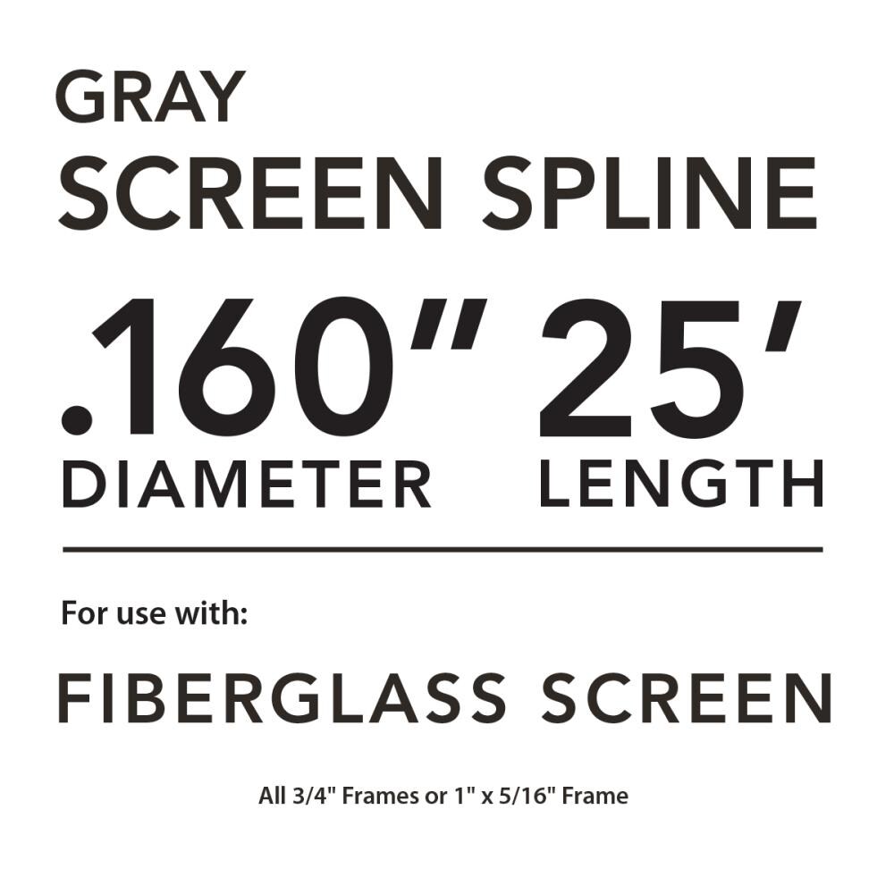 Phifer 1/8-in x 25-ft Black Vinyl Screen Spline