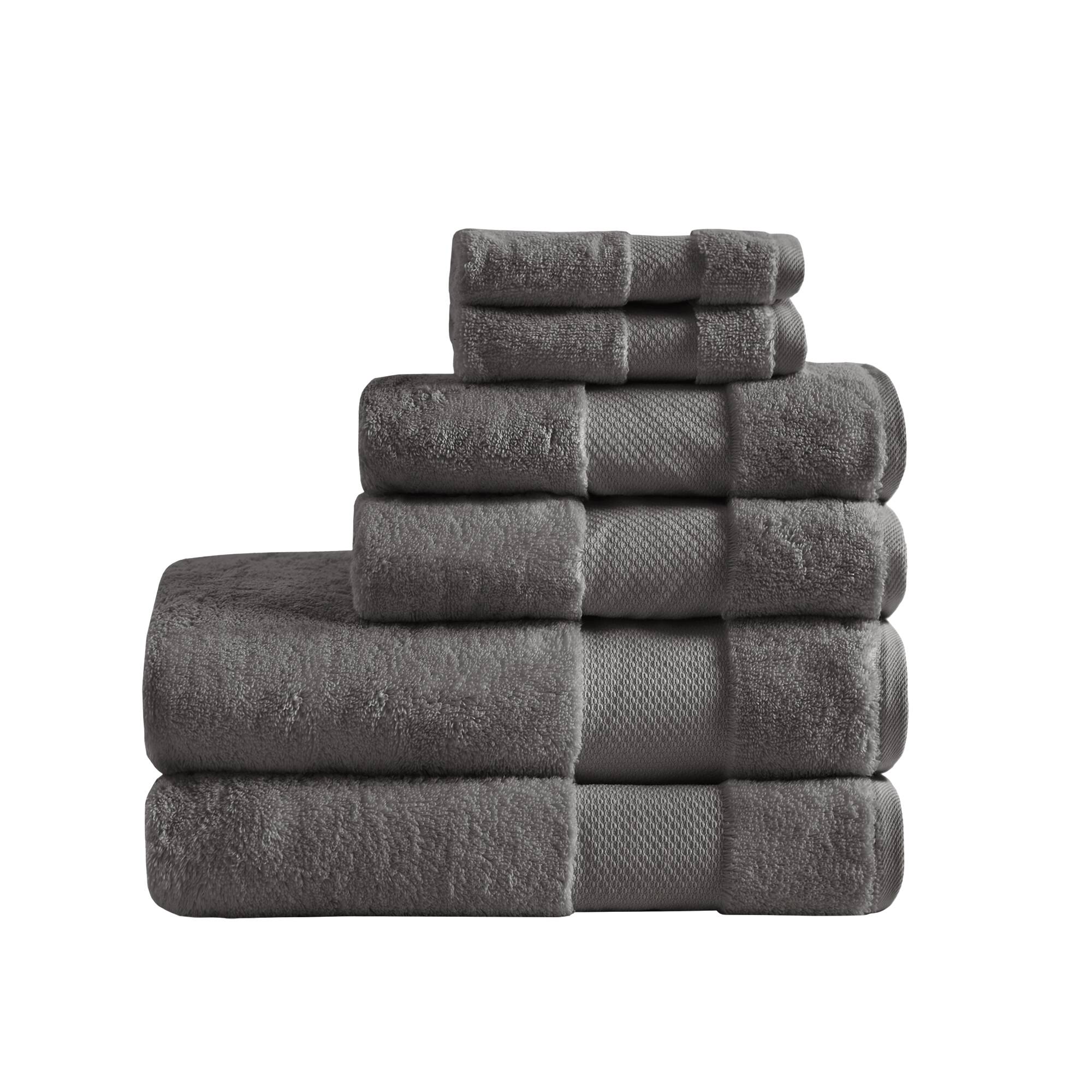 Charcoal Turkish Cotton 6-Piece Ultra Soft Towel Set