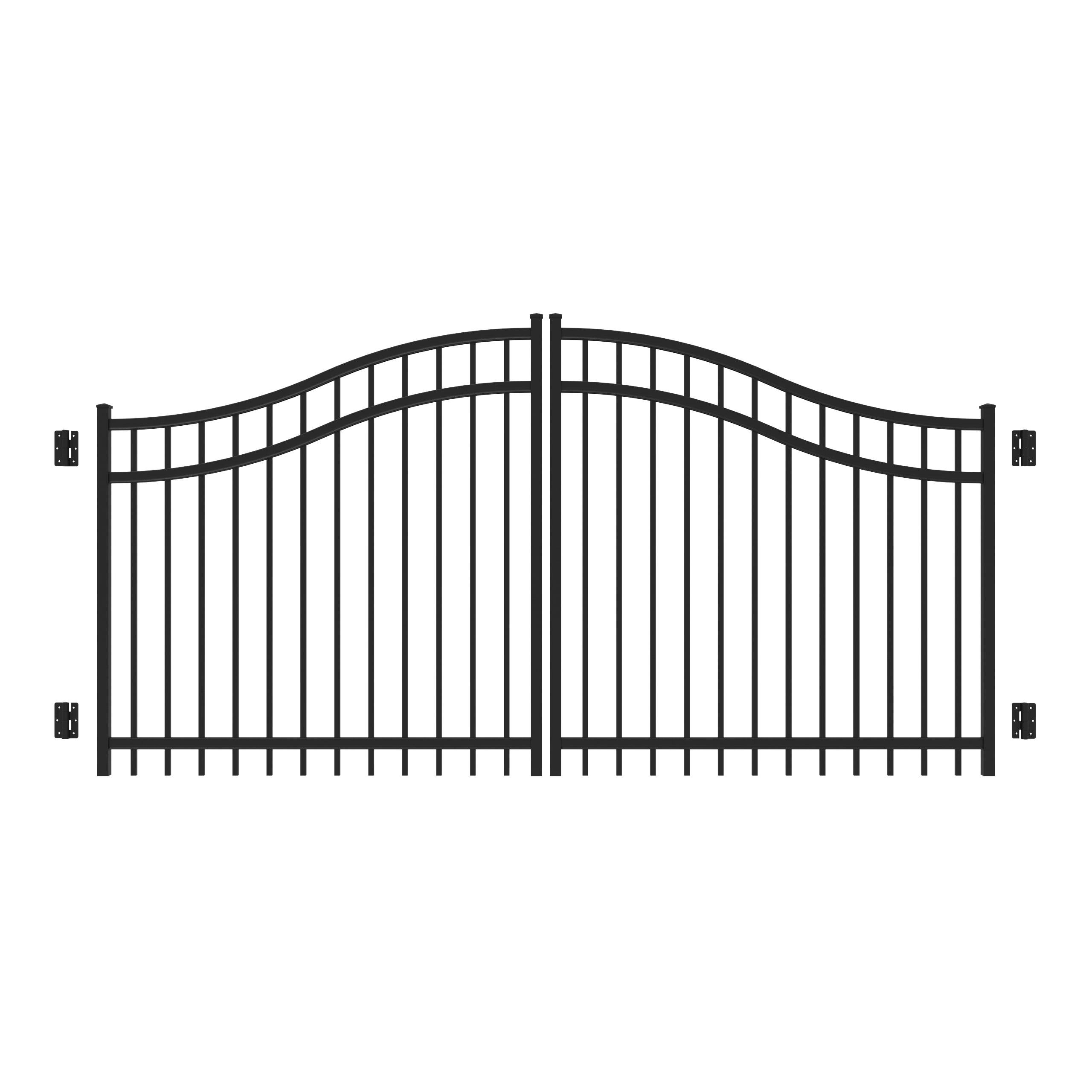 Freedom 73016952 New Haven 4-ft H x 10-ft W Black Aluminum Decorative Walk-thru Spaced picket Fence gate