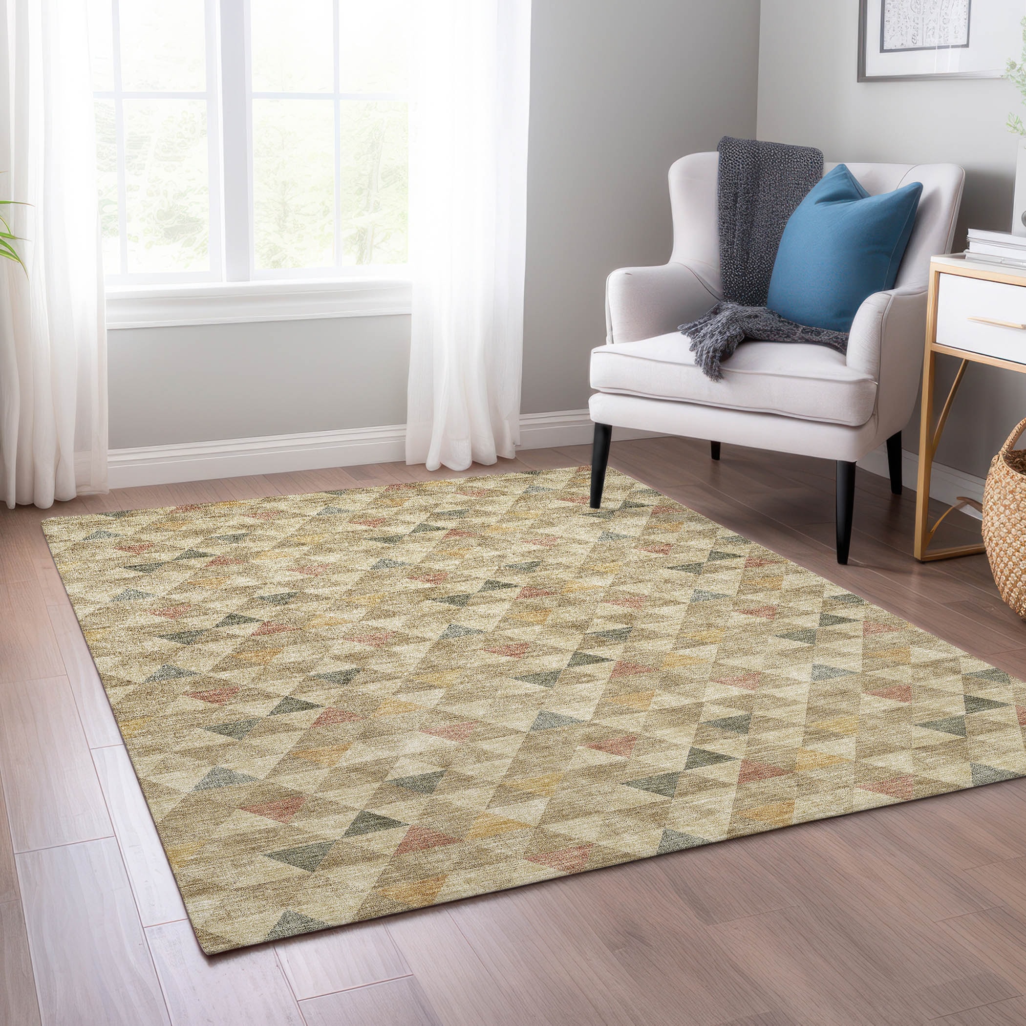 Addison Rugs ACN612BG30X46 Chantille ACN612BG 2 x 3 (ft) Polyester Beige Rectangular Indoor/Outdoor Abstract Machine washable Area rug