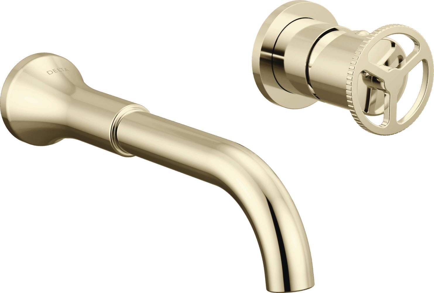 Delta T3558LF-PNWL Trinsic Polished Nickel Wall-mount 1-handle WaterSense Mid-arc Residential Handle Bathroom Sink Faucet