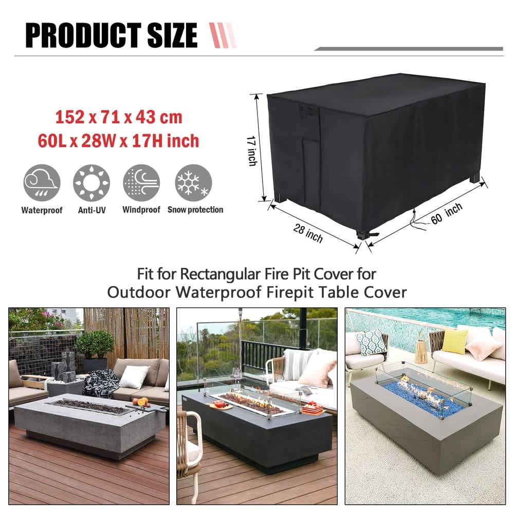Aoibox LAB0331F28 Fire-Pit-Covers - View #3