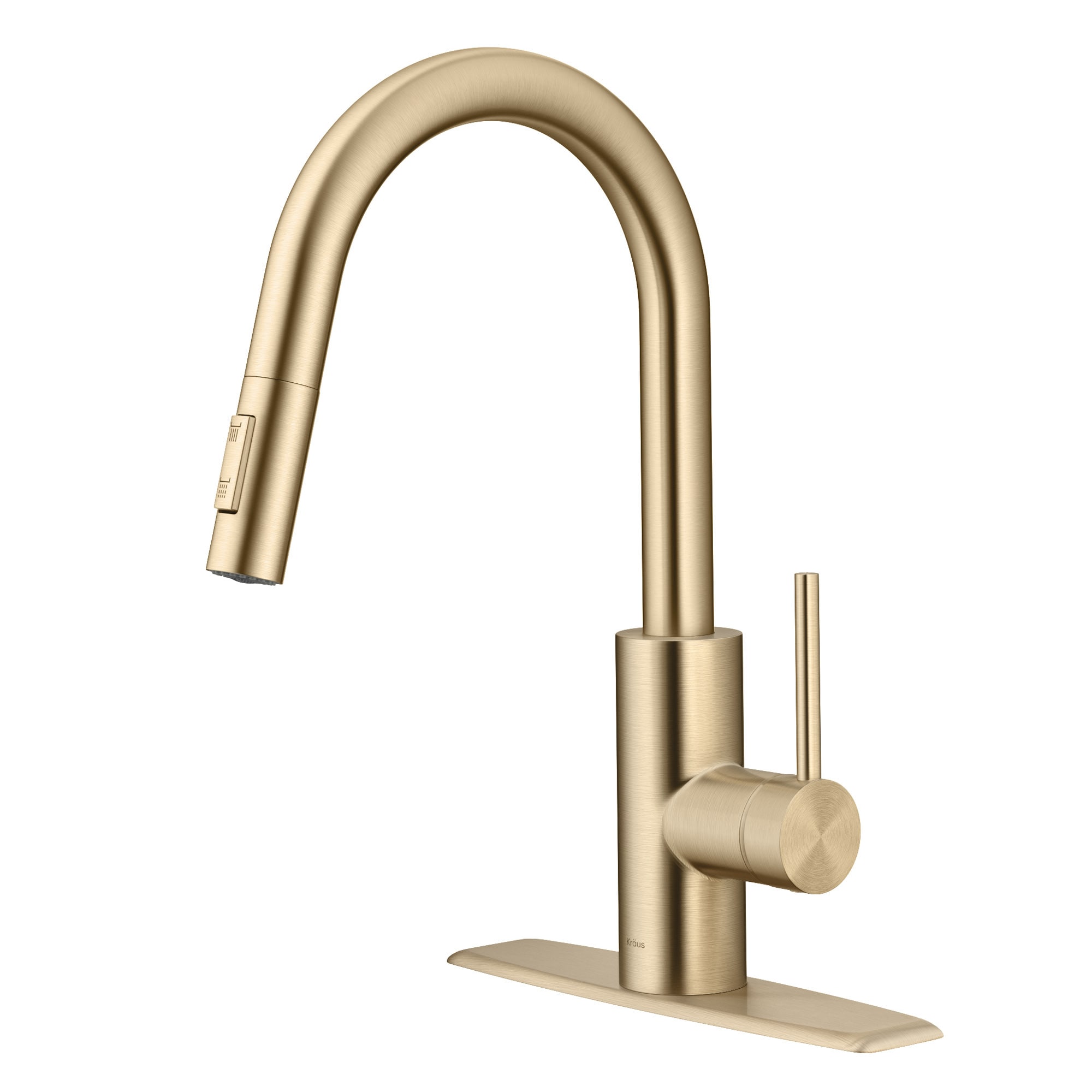 Kraus Oletto Spot Free Antique Champagne Bronze Single Handle Pull Down Kitchen Faucet With Deck 3536