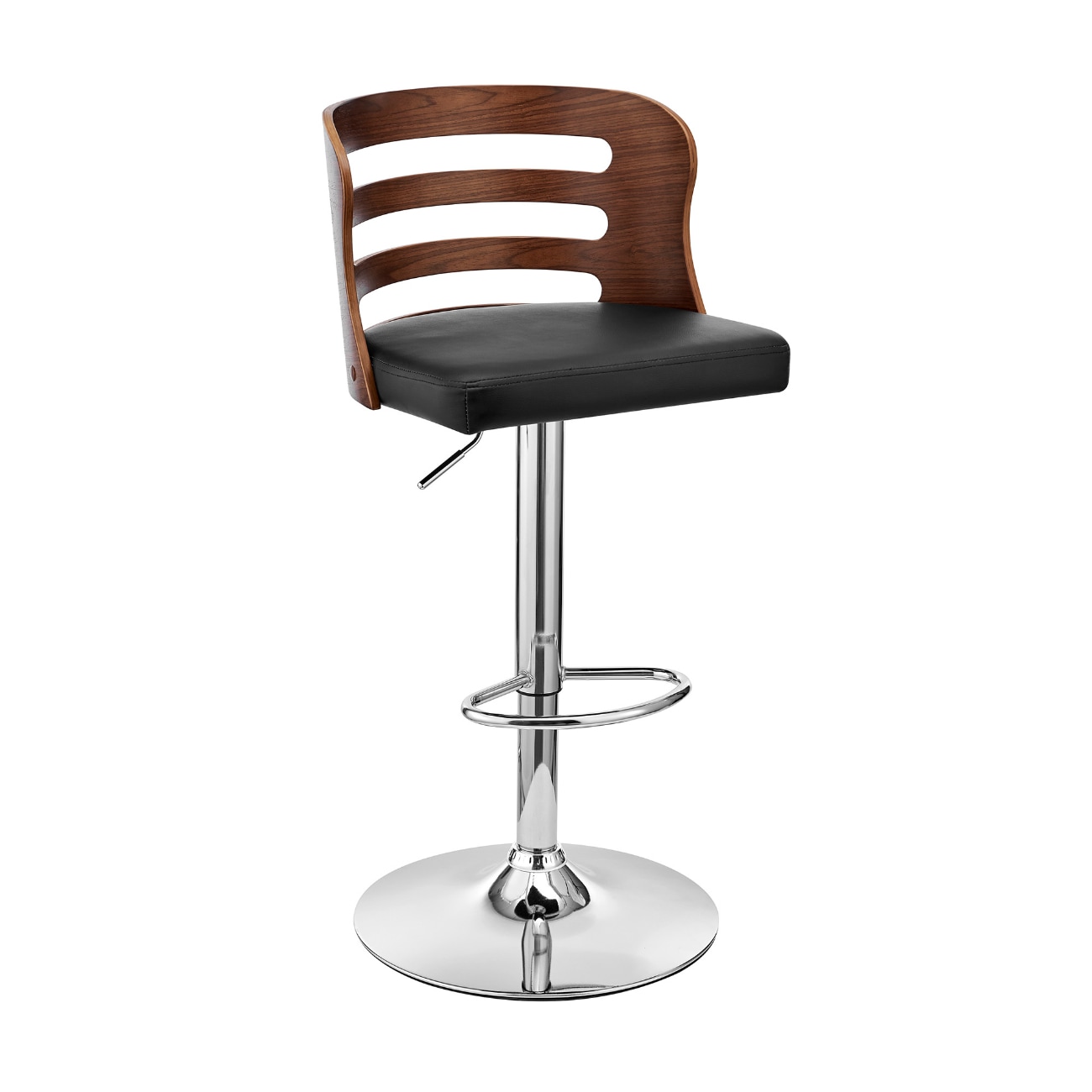 HomeRoots 4000476828 Black 25.0-in H Counter height Round seat Upholstered Swivel Metal Bar Stool and Back