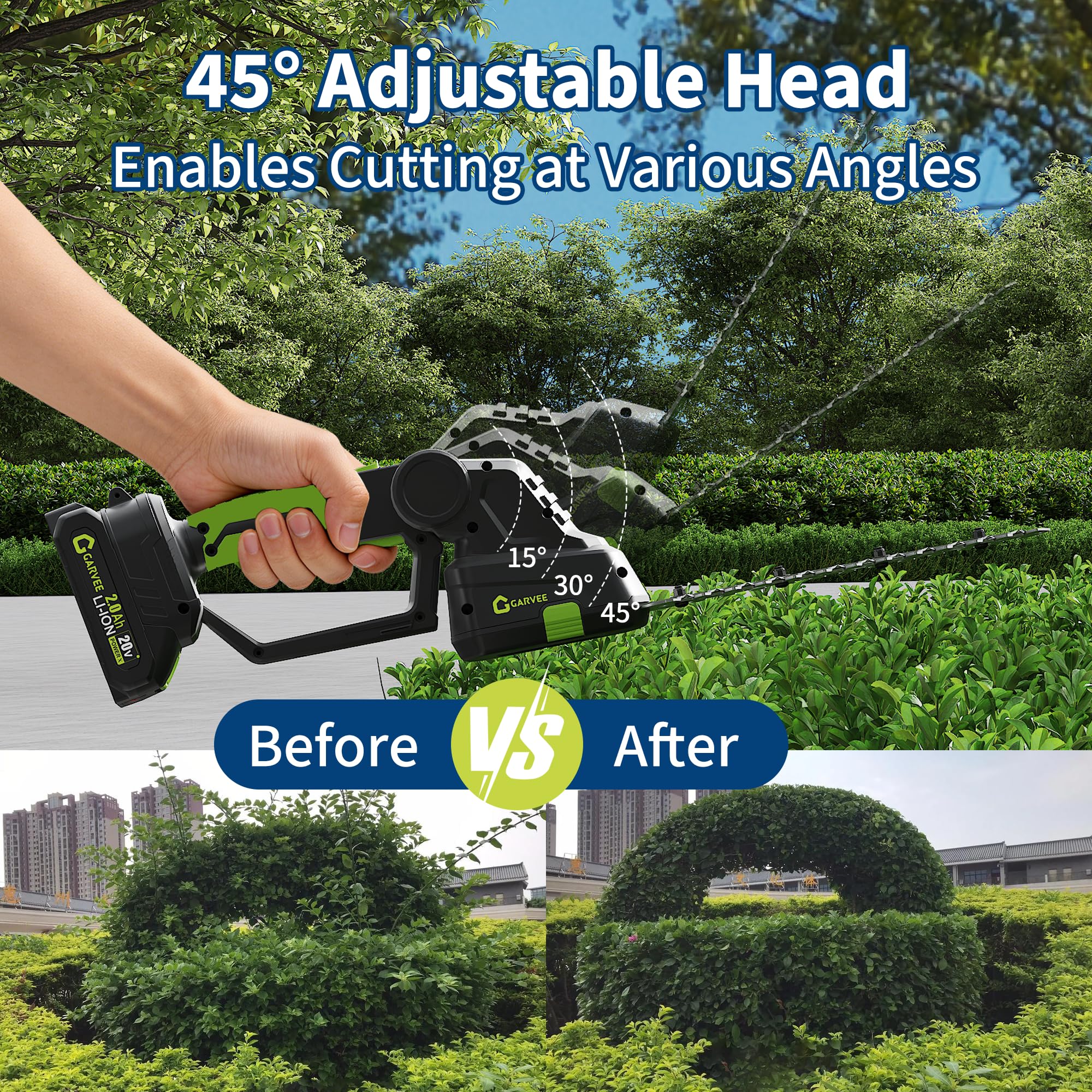 GarveeLife 3TS-RG1OQRLW Cordless-Hedge-Trimmers - View #3