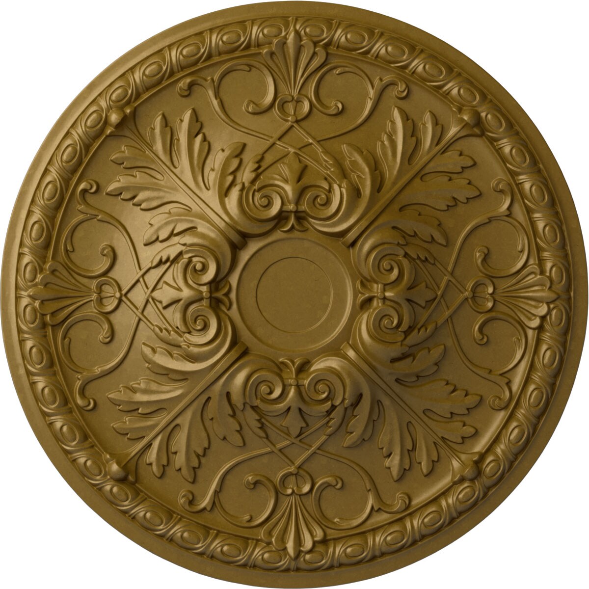 Ekena Millwork CM32TNGLS Tristan 32.375-in W x 32.375-in L Painted Gold Polyurethane Whole Ceiling Medallion