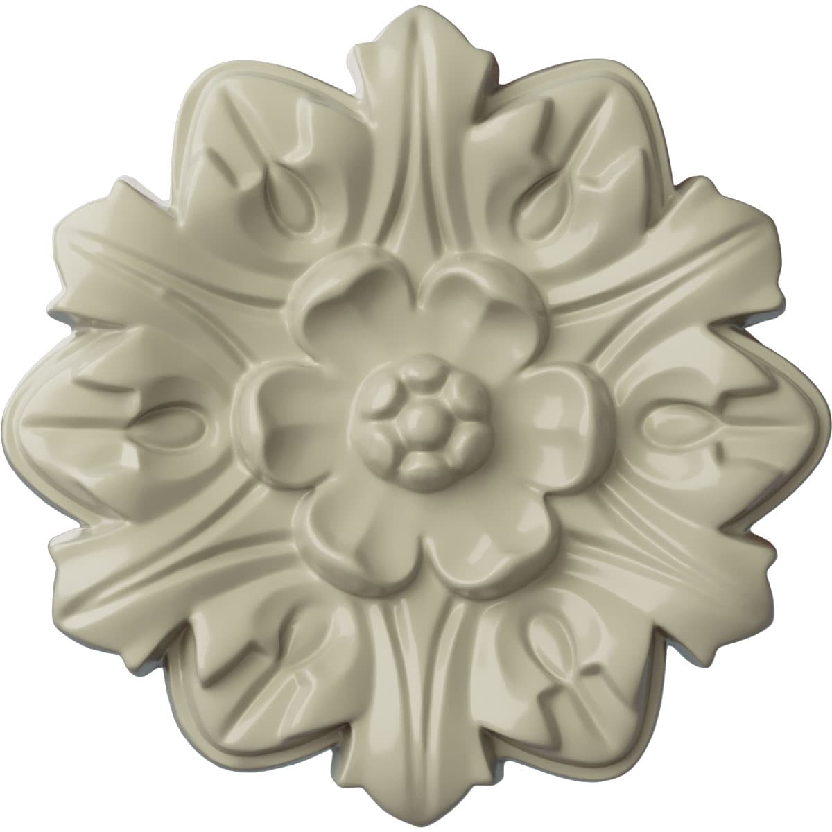 Ekena Millwork CM07EMCYF Emery Leaf 7.625-in W x 7.625-in L Clear Yellow Polyurethane Ceiling Medallion
