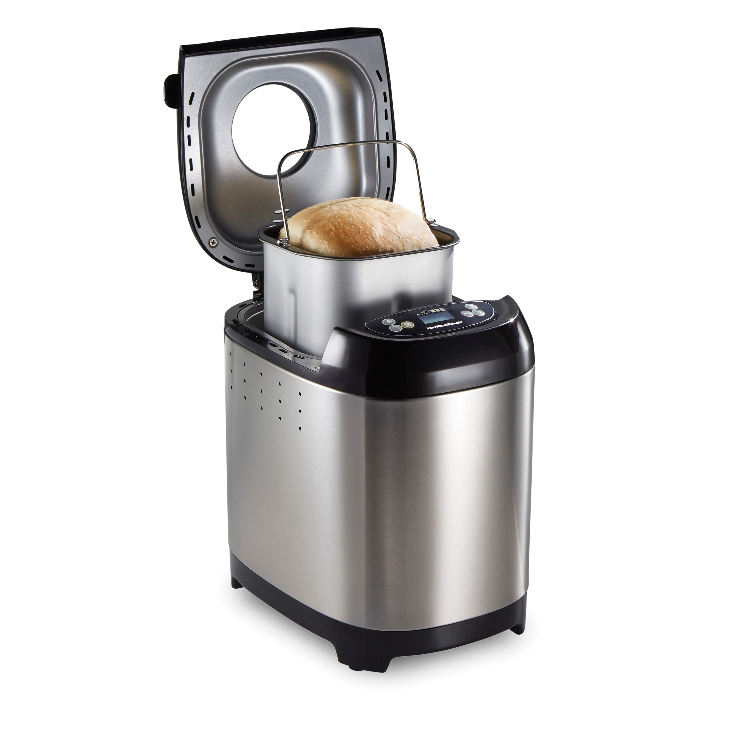  Hamilton Beach Digital Electric Bread Maker Machine Artisan and  Gluten-Free, 2 lbs Capacity, 14 Settings, Black and Stainless Steel  (29985): Home & Kitchen