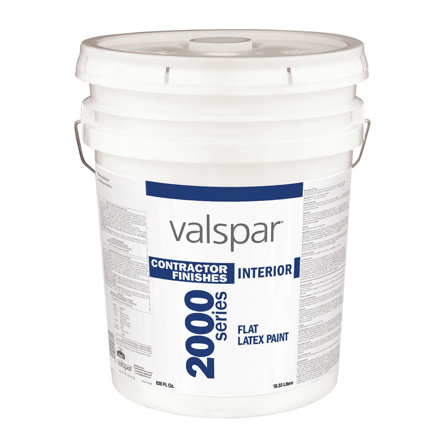 Valspar 007.00435071.008 Flat Moderate White Pre-tinted Latex Interior Paint (5-Gallon)