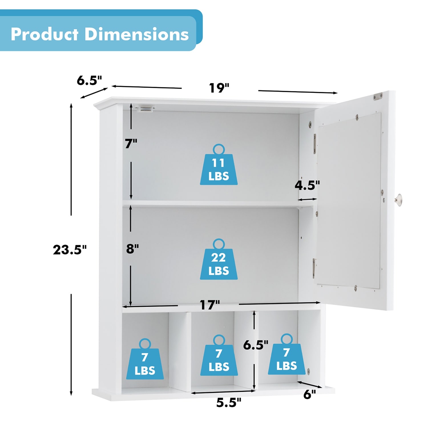 Costway CSHY000169 Bathroom-Wall-Cabinets - View #4