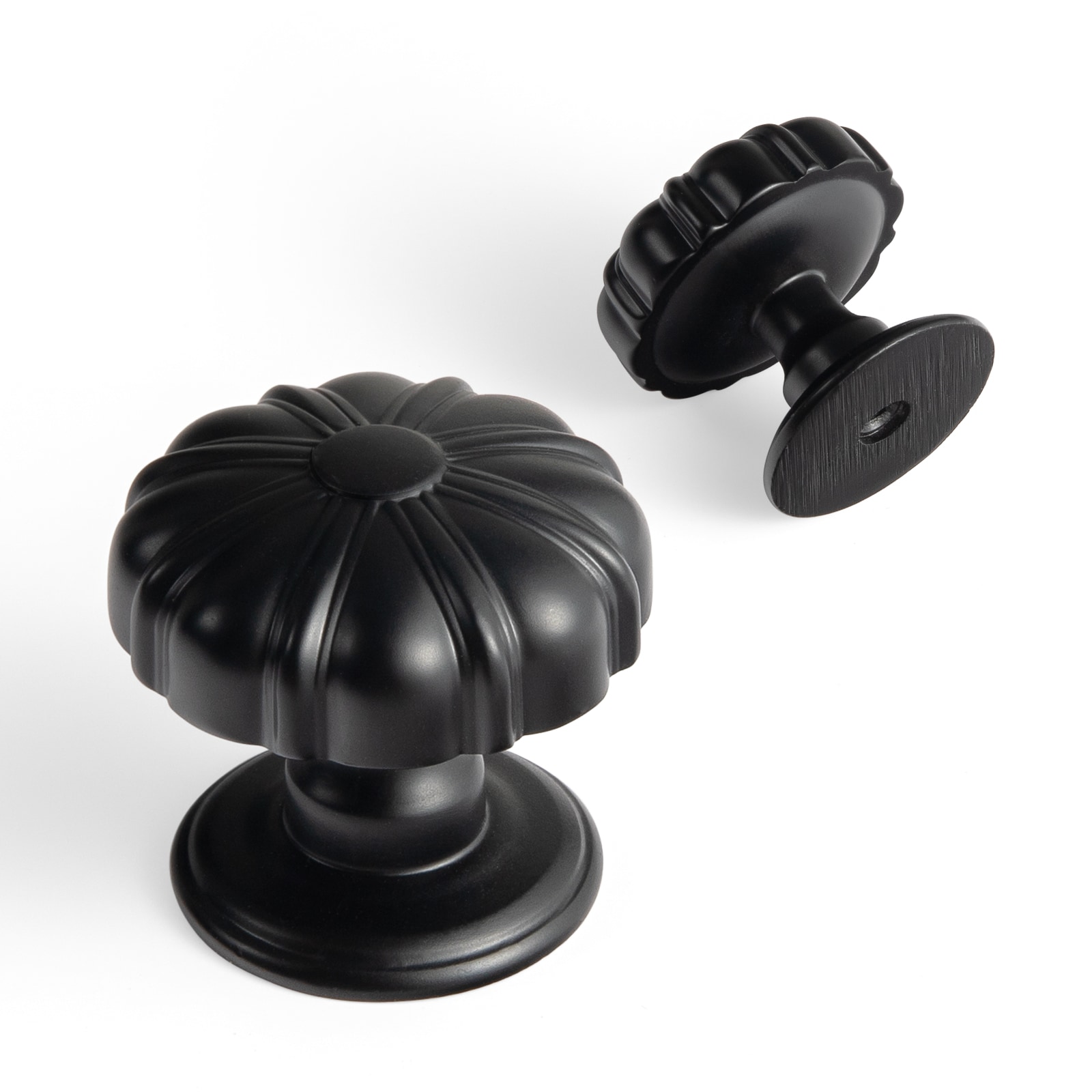 Miaokesen 9613B-KNOB-12 1-1/4-in Matte Black Mushroom Modern Cabinet Knob 12 -Pack