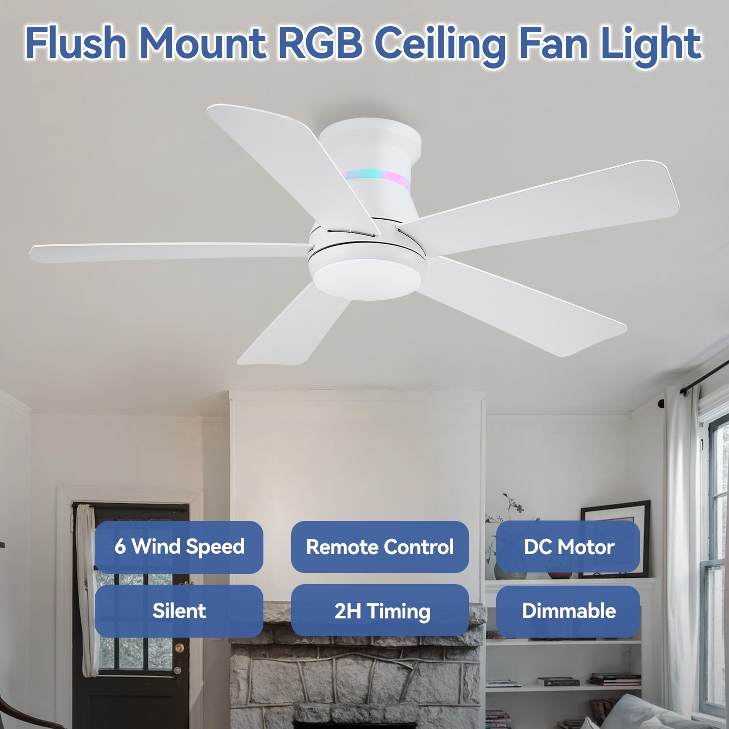 Gleam Flare GF-8698-52WHRGB Ceiling-Fans - View #3
