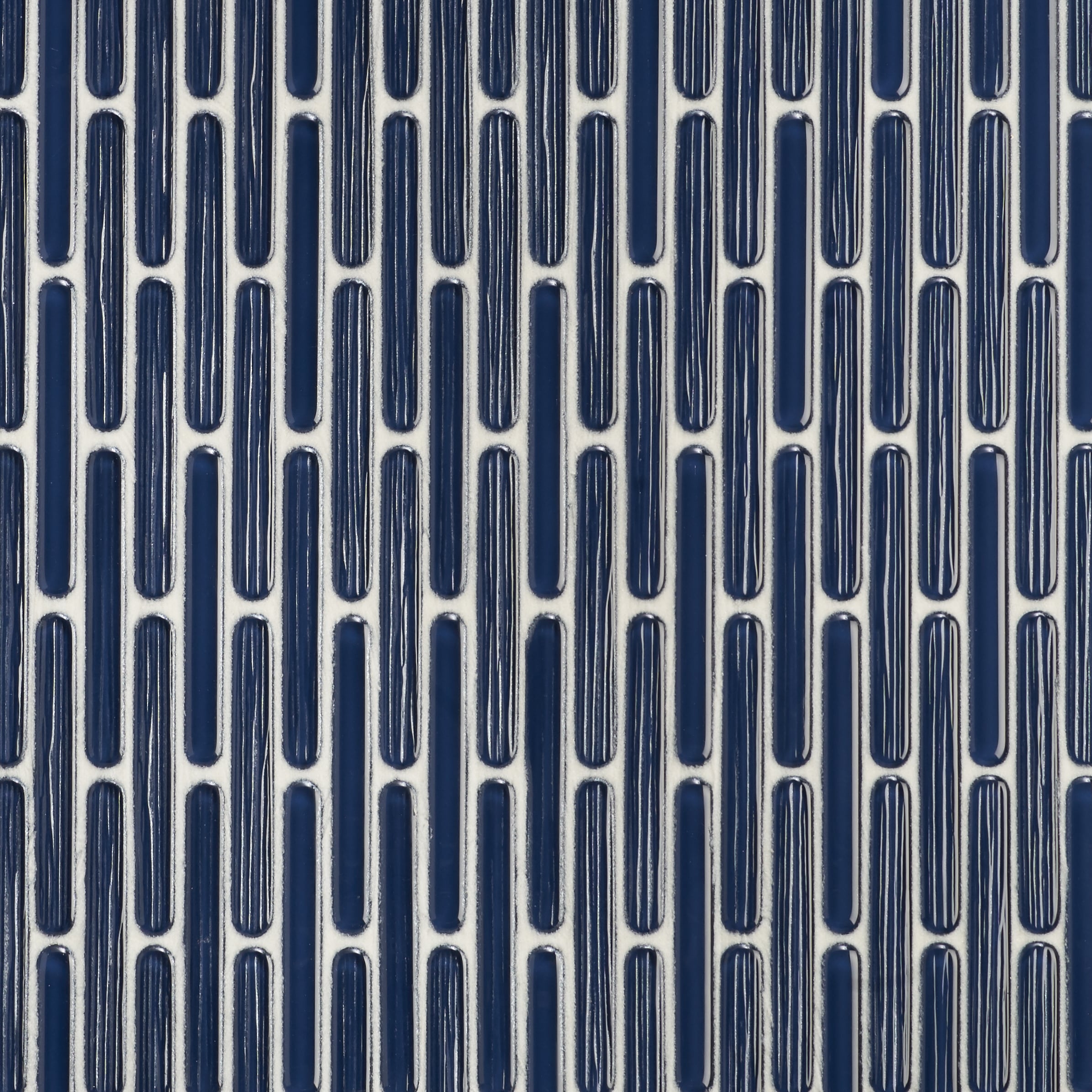 Artmore Tile EXT3RD106671 Indus Midnight Blue 12-in x 12-in Polished Glass/Stone Marble look Linear Mosaic Wall Tile ( 0.98-sq ft Piece )